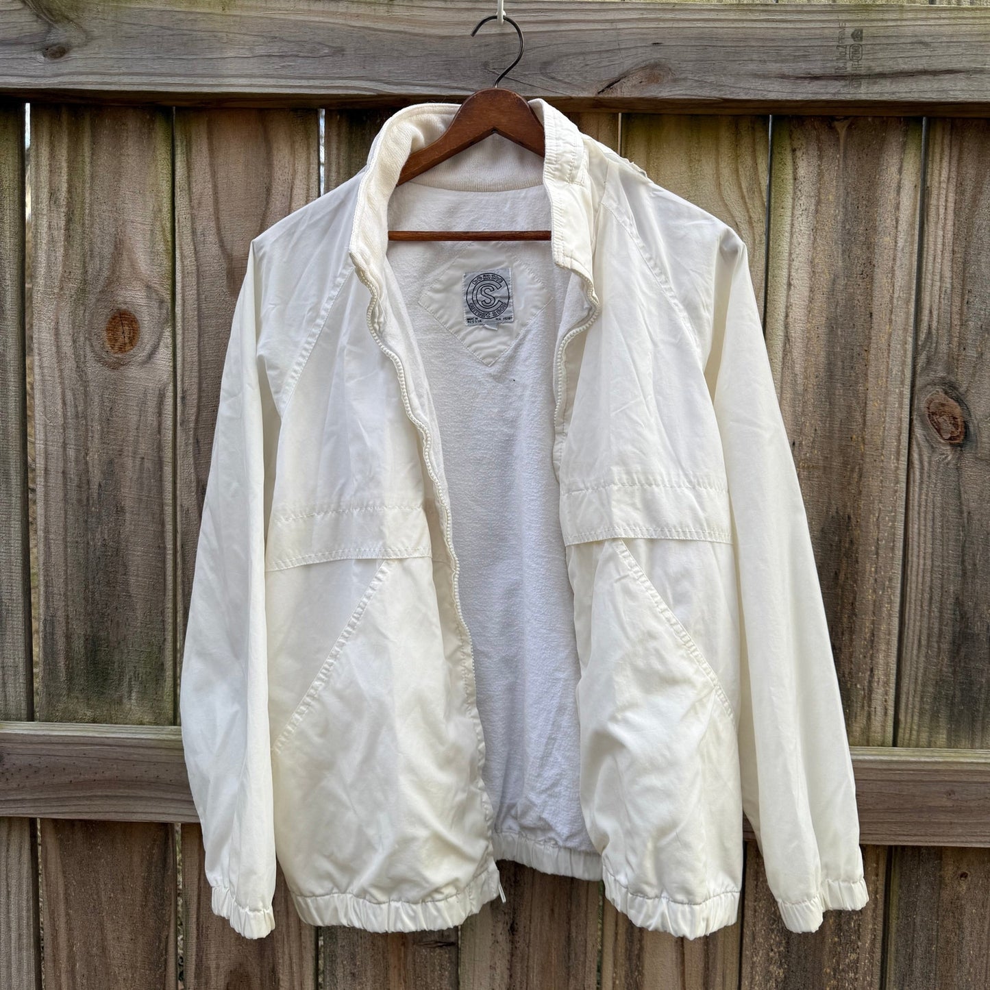 Vintage Sport Shell – Soft Ivory Windbreaker Jacket