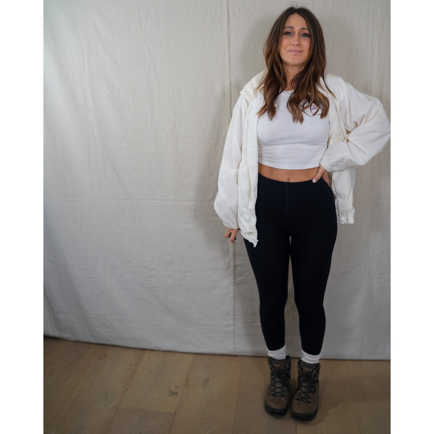 Vintage Sport Shell – Soft Ivory Windbreaker Jacket