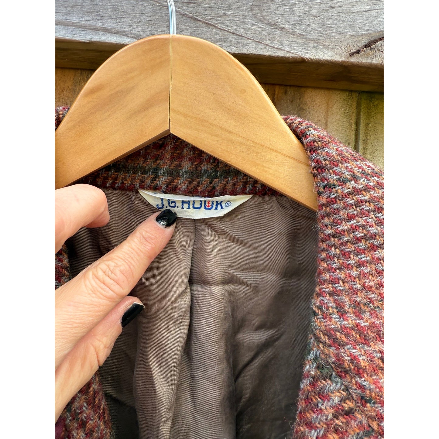 VINTAGE J.G. HOOK SCOTTISH WOOL PLAID BLAZER