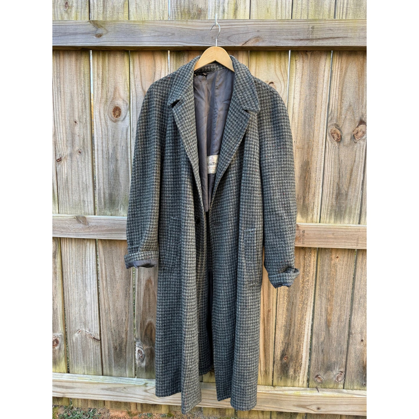 Vintage Harris Tweed Longline Wool Coat