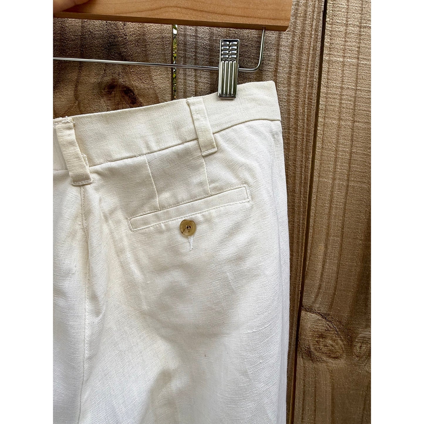 Ivory Linen Pleated Trousers — Sunday Honey Original