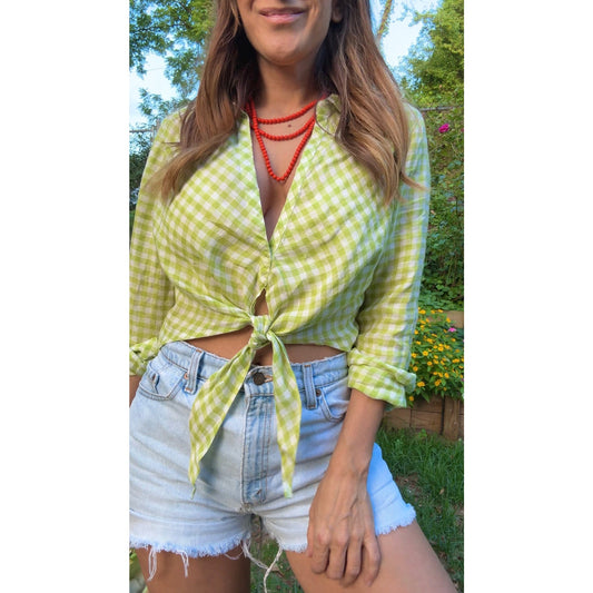 Sunday Honey Original Linen Gingham Top