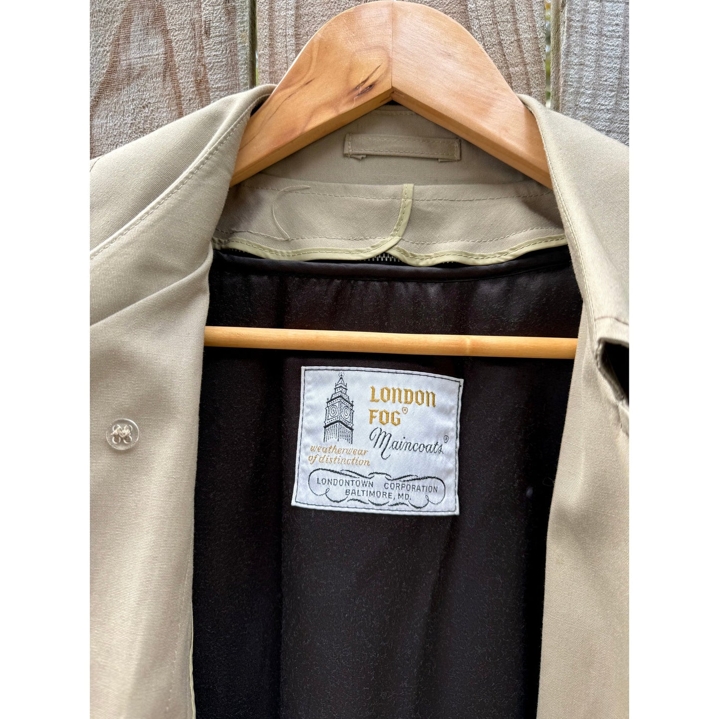 Vintage 90s London Fog Trench Coat - khaki