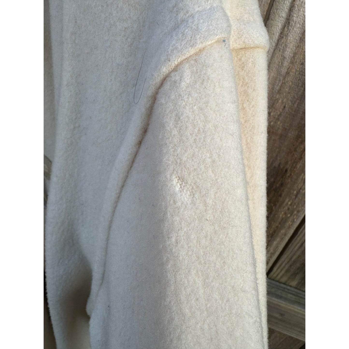Vintage J.G. Hook Wool Duffle Coat Cream – Toggle Coat, Plaid Lined, Oversized Minimal, USA Made