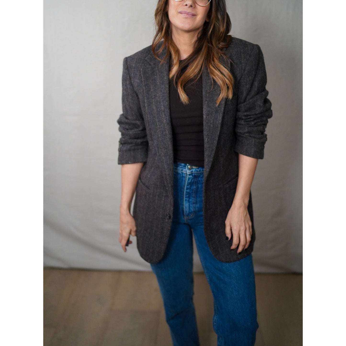 VINTAGE ANDHURST HERRINGBONE WOOL BLAZER