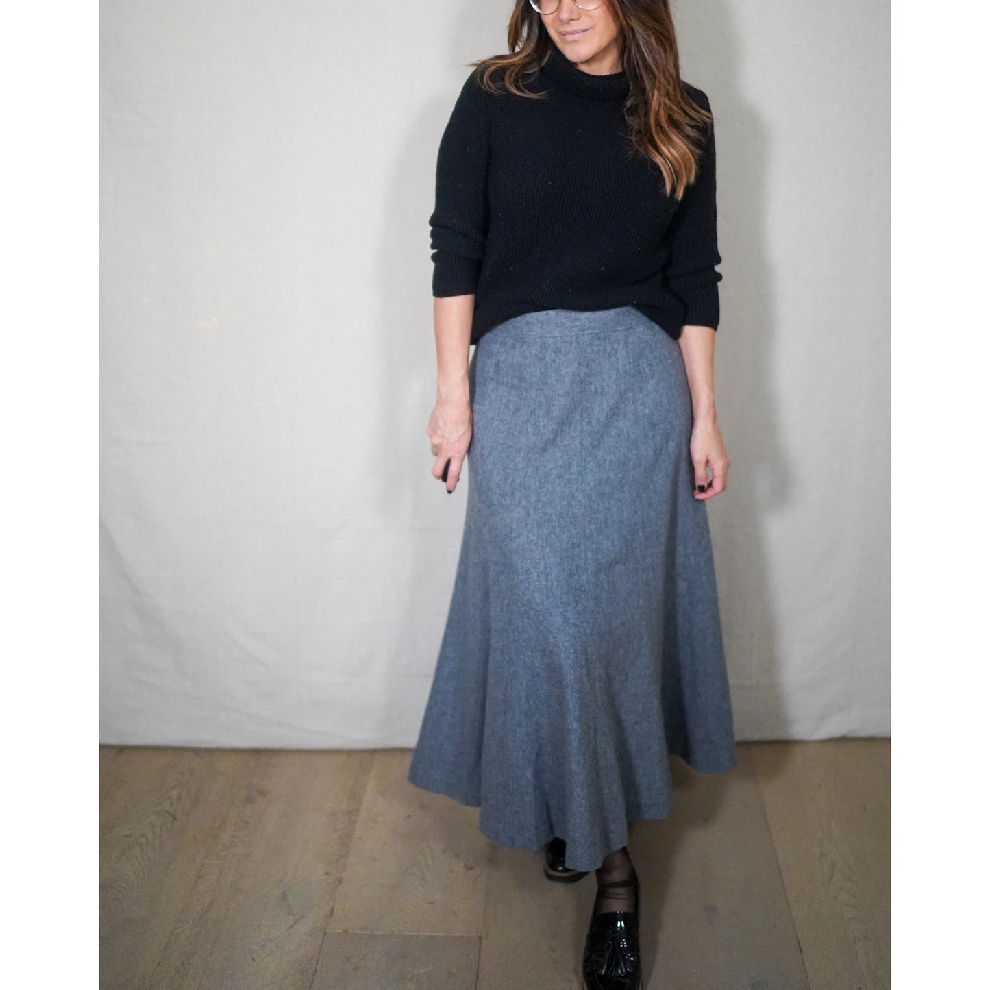 Vintage Ghooki Wool A-Line Midi Skirt