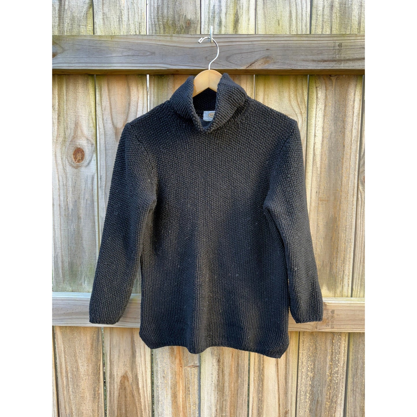 Vintage Italian Black Knit Turtleneck