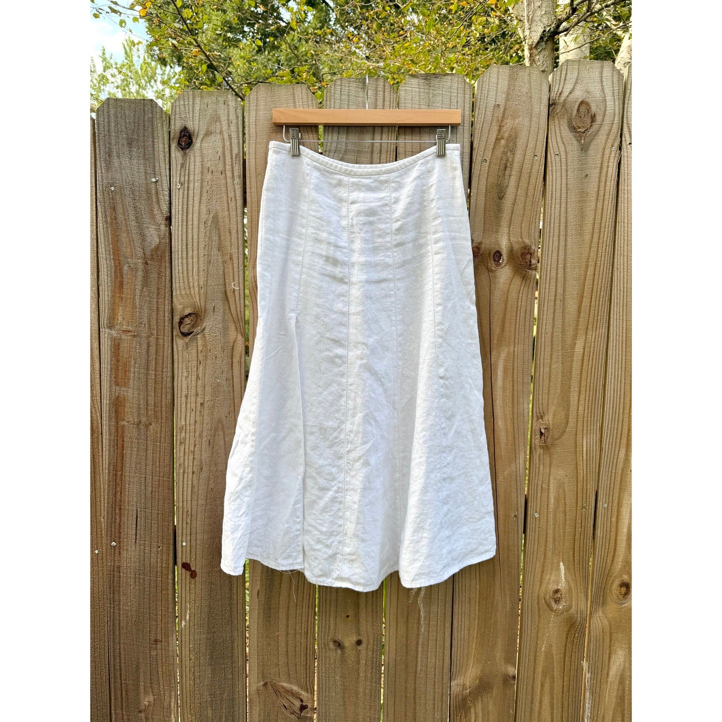 Reworked French Linen Midi Skirt — Sunday Honey Original