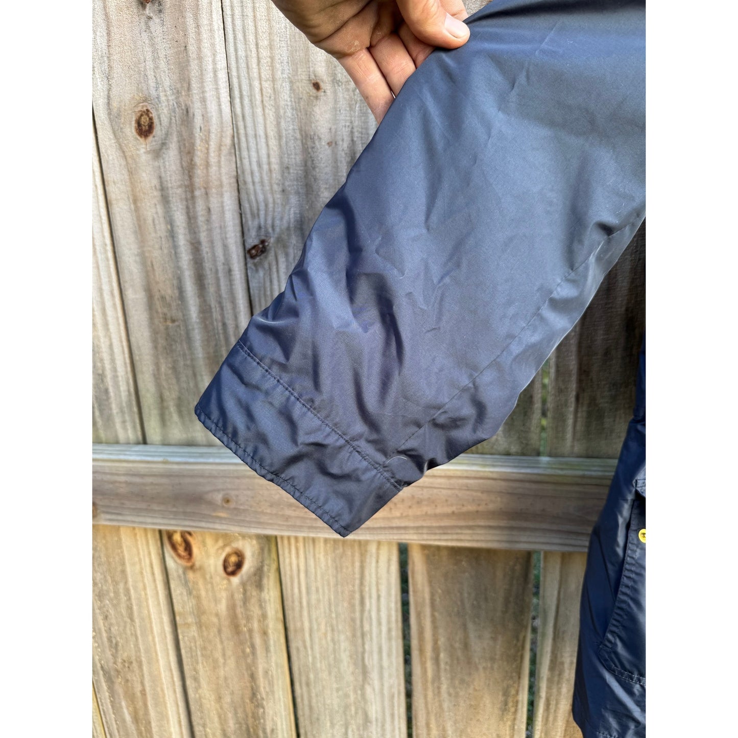 Talbots navy rain jacket utility shell fisherman core oversized coat