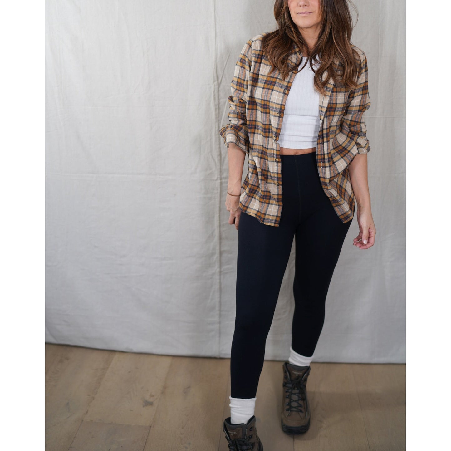 Eddie Bauer Plaid Flannel Shirt – Camel / Rust