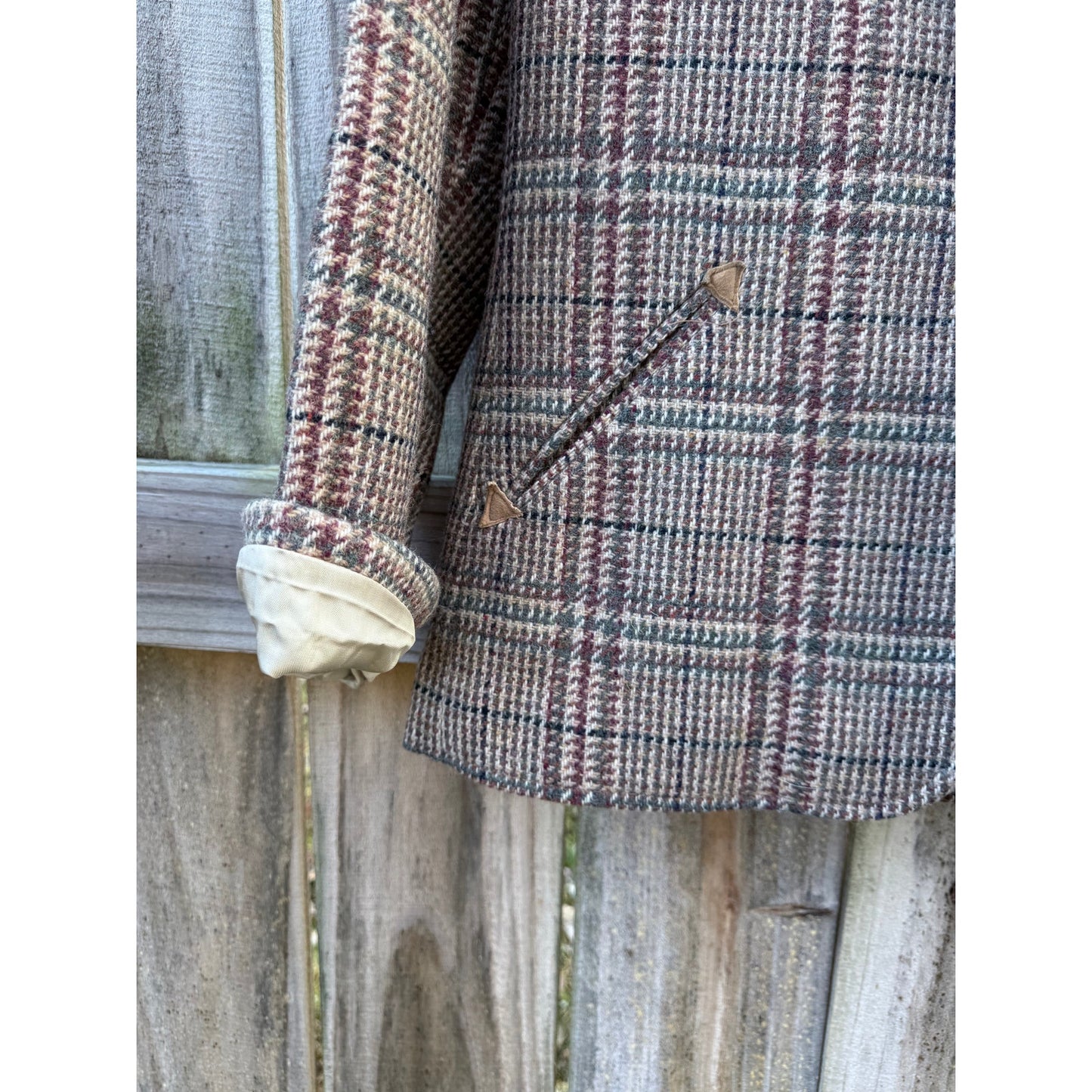 Vintage Plaid Wool Tailored Blazer