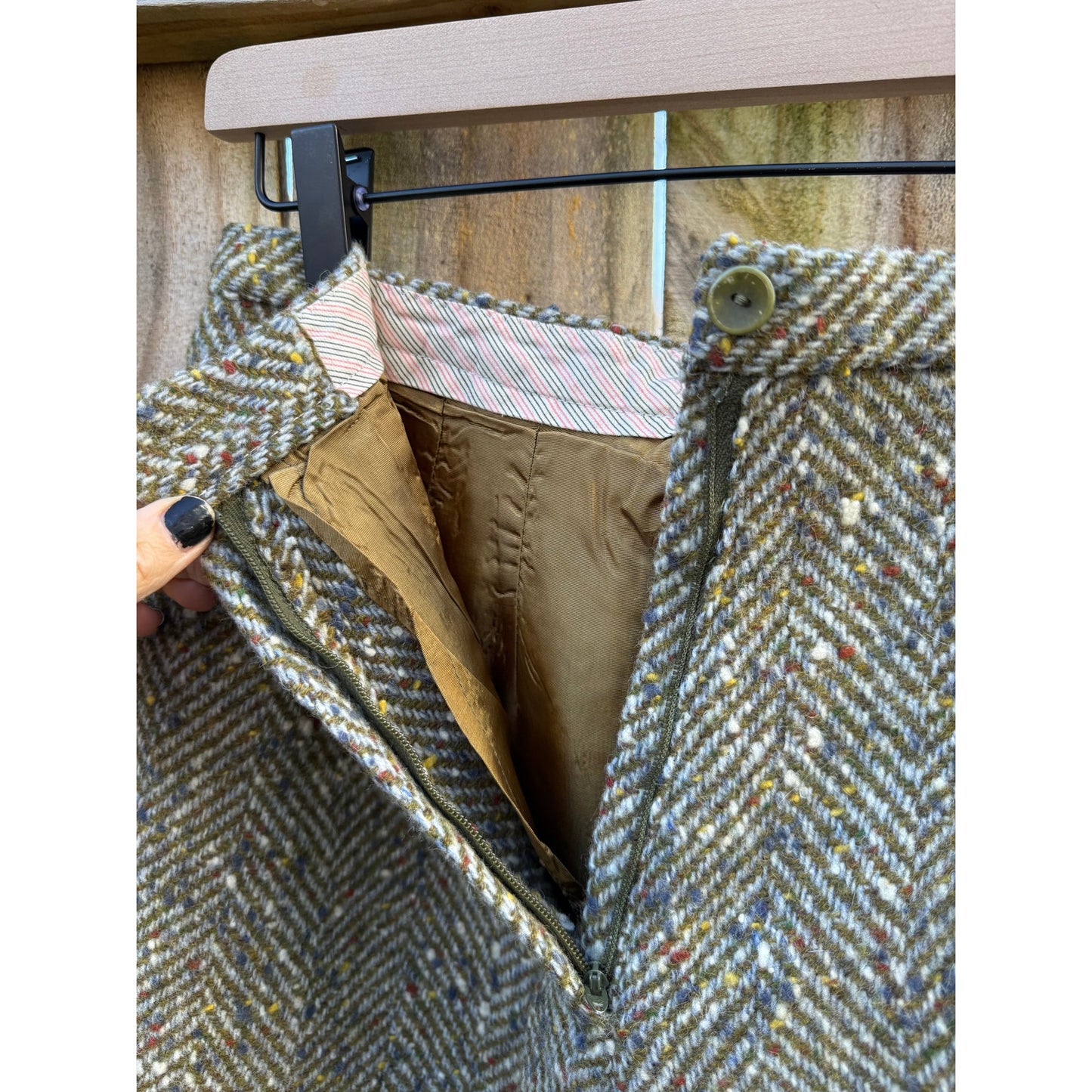 Vintage Seaton Hall Tweed Mini Skirt