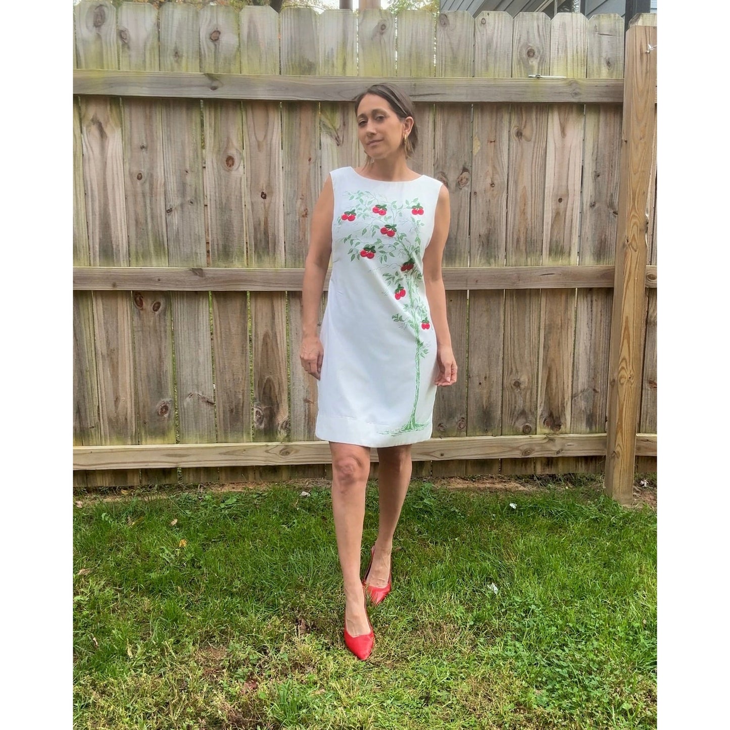 Reworked Vintage Cherry Embroidered Dress — Romantic Italian Summer