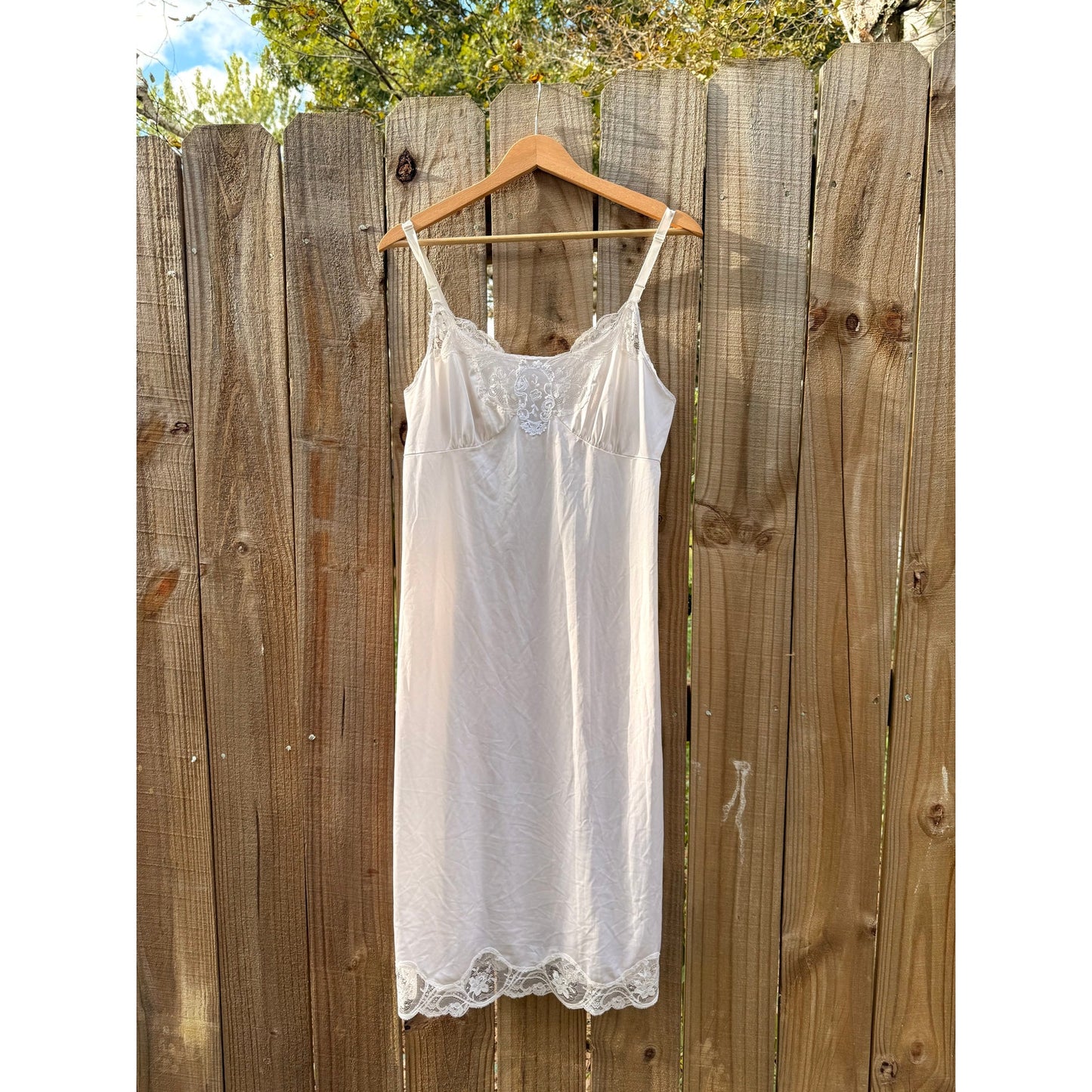 Vintage Ivory Lace Slip Dress