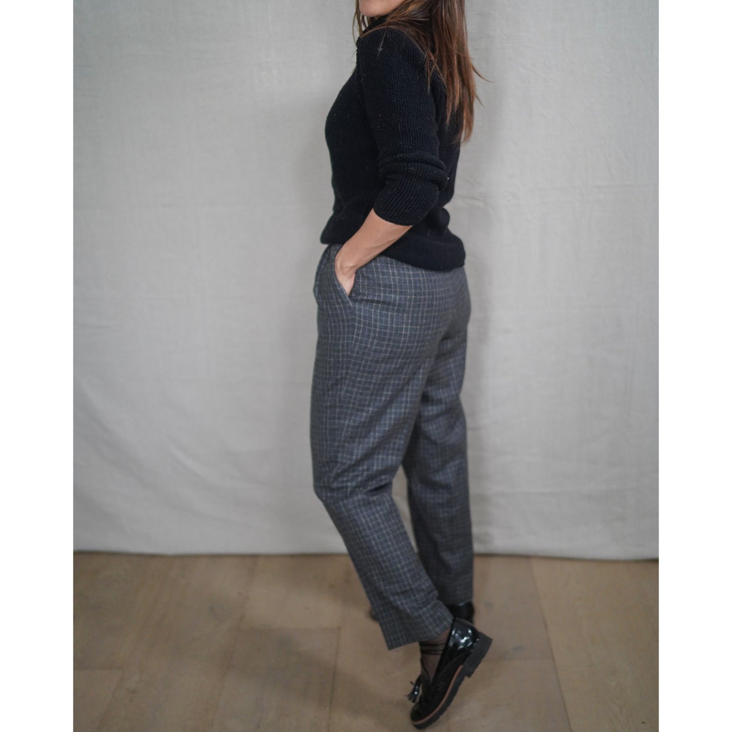 Vintage Gray Wool Plaid Trousers