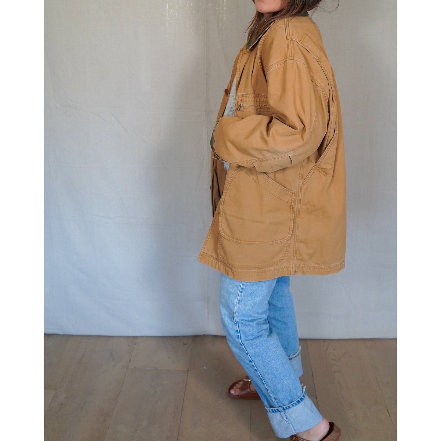 L.L.Bean Barn Coat / Canvas Chore Jacket / Corduroy Collar Workwear Jacket