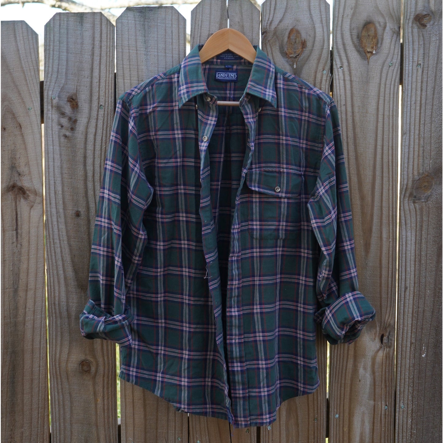 Lands’ End Plaid Cotton Button Down