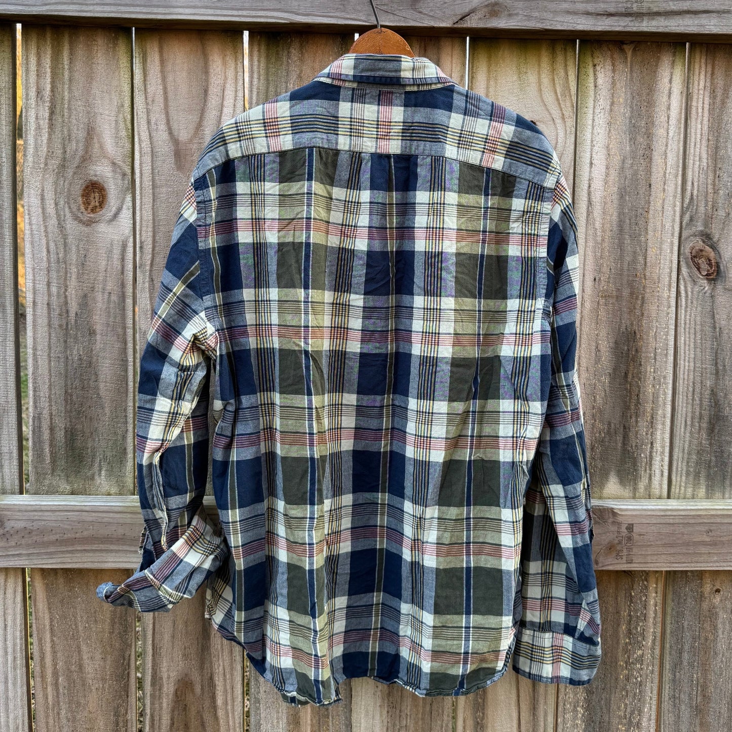 J.Crew Plaid Button Down Shirt / Washed Cotton Madras Workshirt / Oversized Layering Shirt