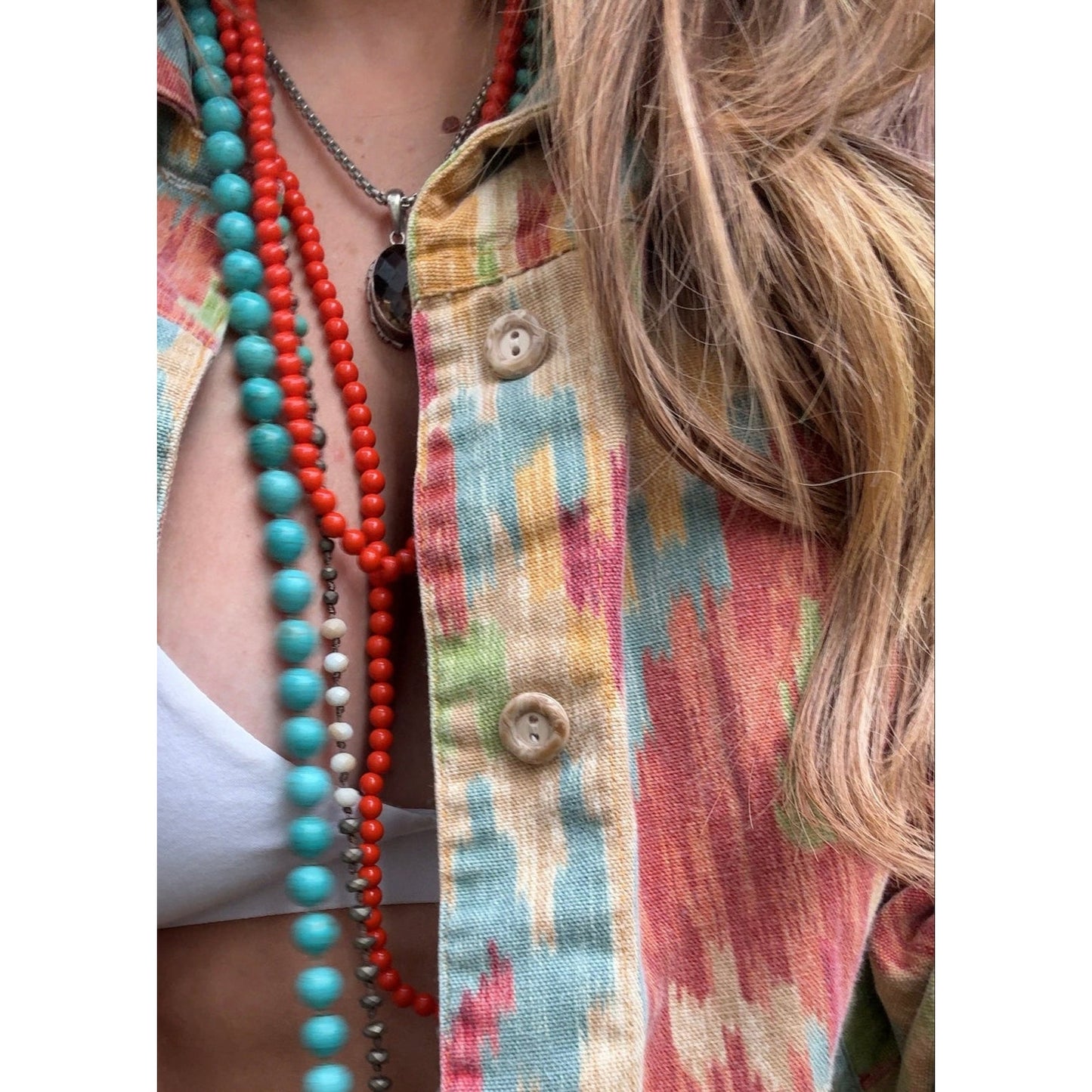 Vintage Ikat Print Cotton Jacket – 90s/00s Coldwater Creek