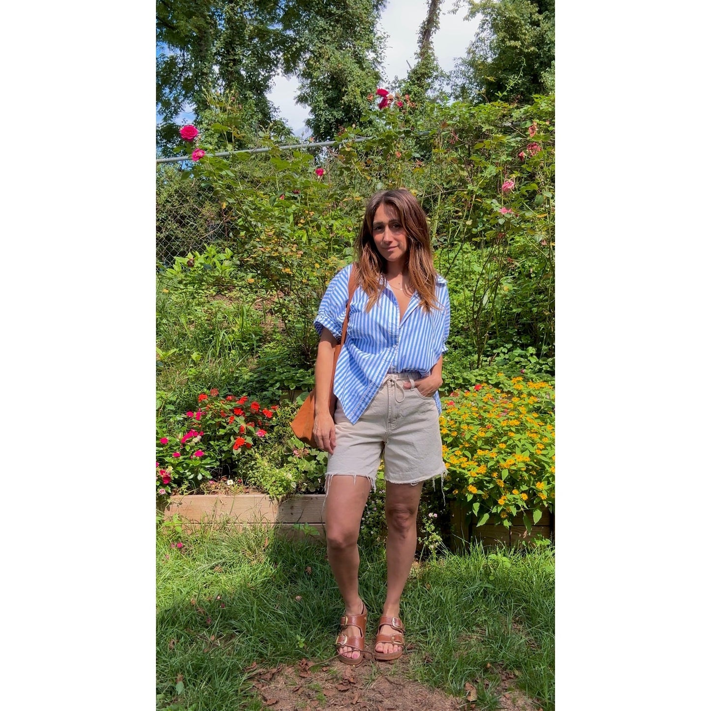 Vintage Blue + White Striped Button Down