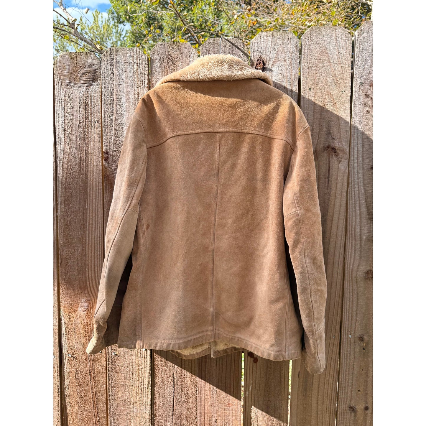 Vintage Shearling Pioneer Wear Coat — Suede &amp; Sherpa (Made in Korea, Albuquerque Label)