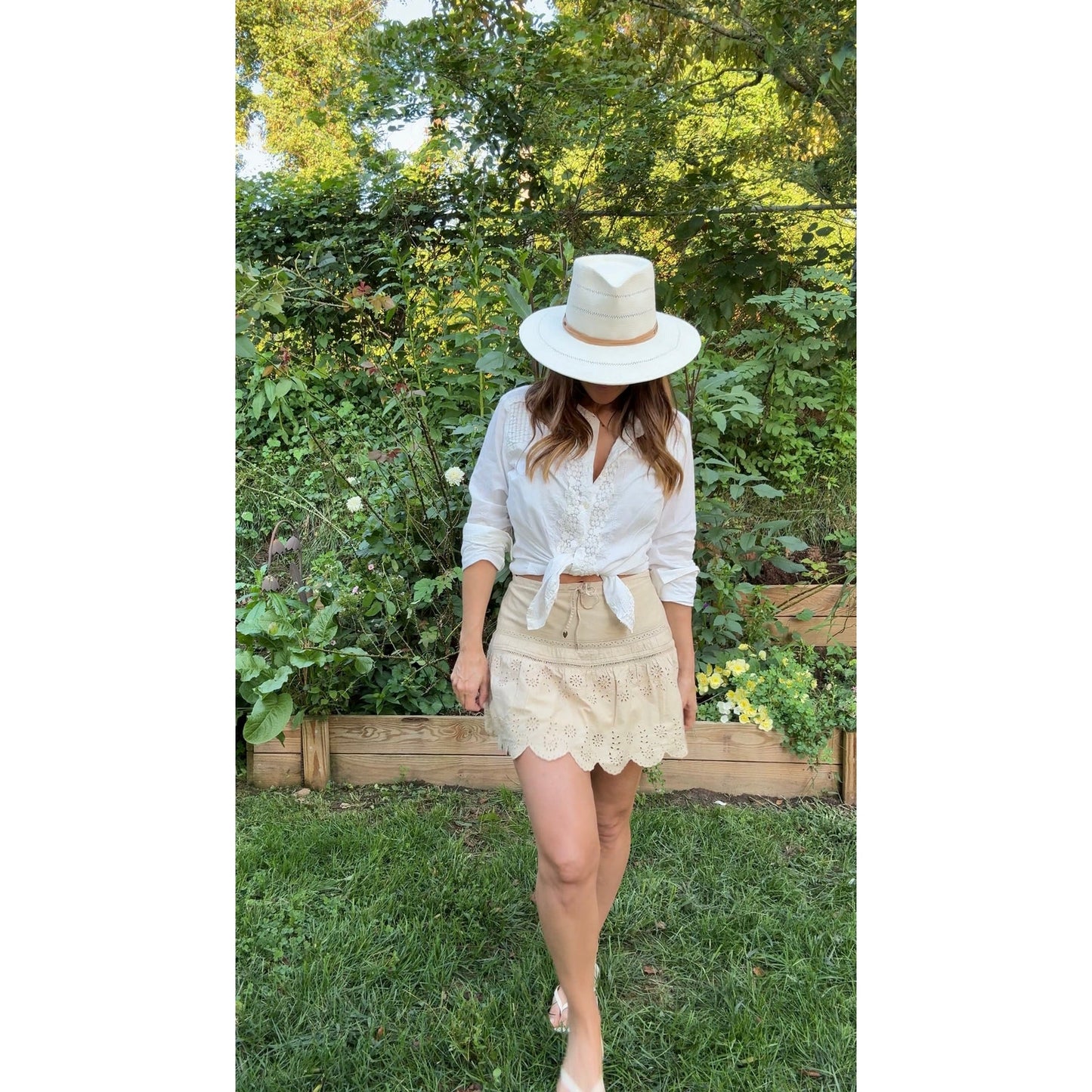 90s Pintuck Embroidered Cotton Blouse