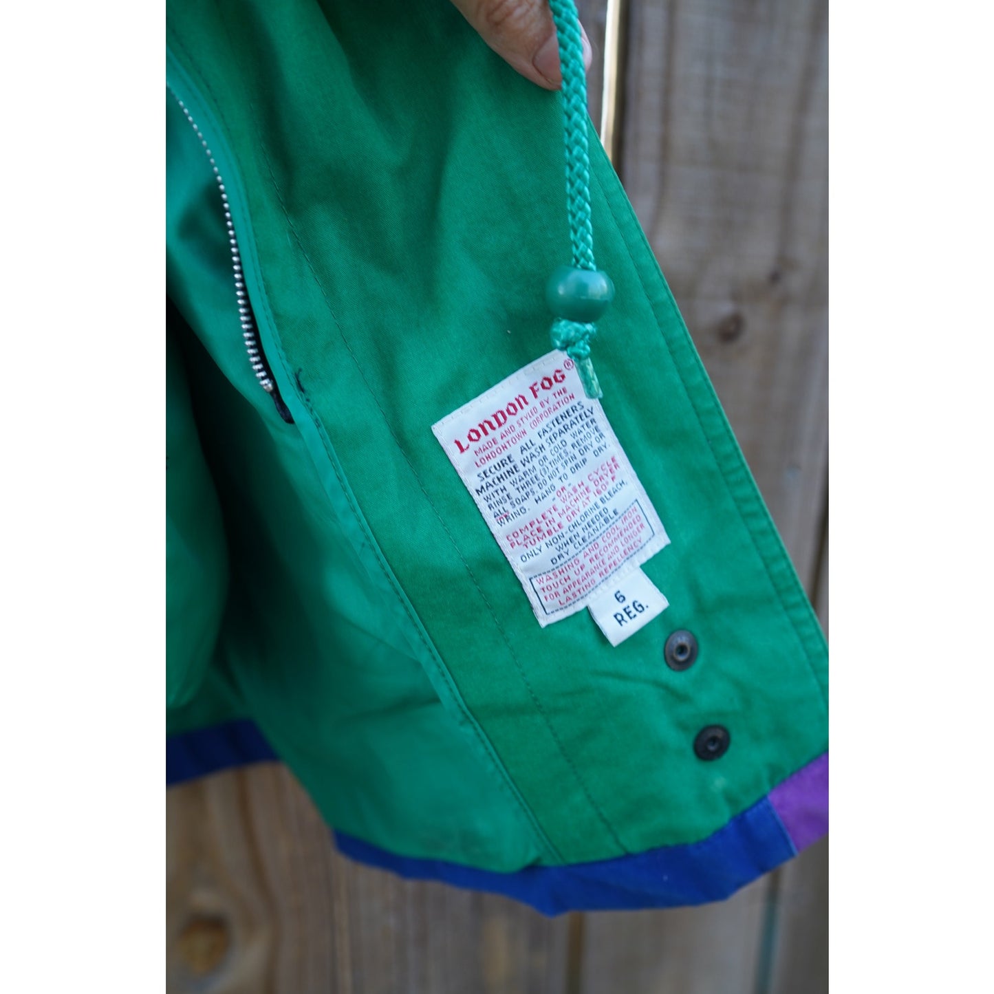 London Fog Colorblock Utility Jacket – Blue/Green/Purple – Size 6