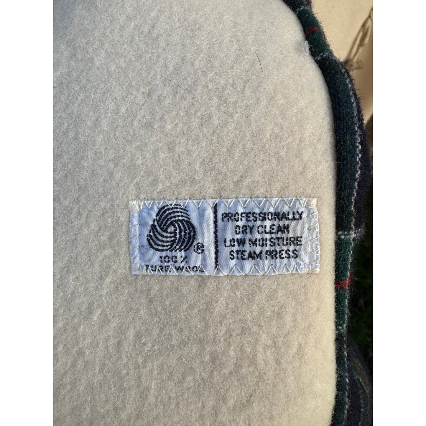 Vintage J.G. Hook Wool Duffle Coat Cream – Toggle Coat, Plaid Lined, Oversized Minimal, USA Made