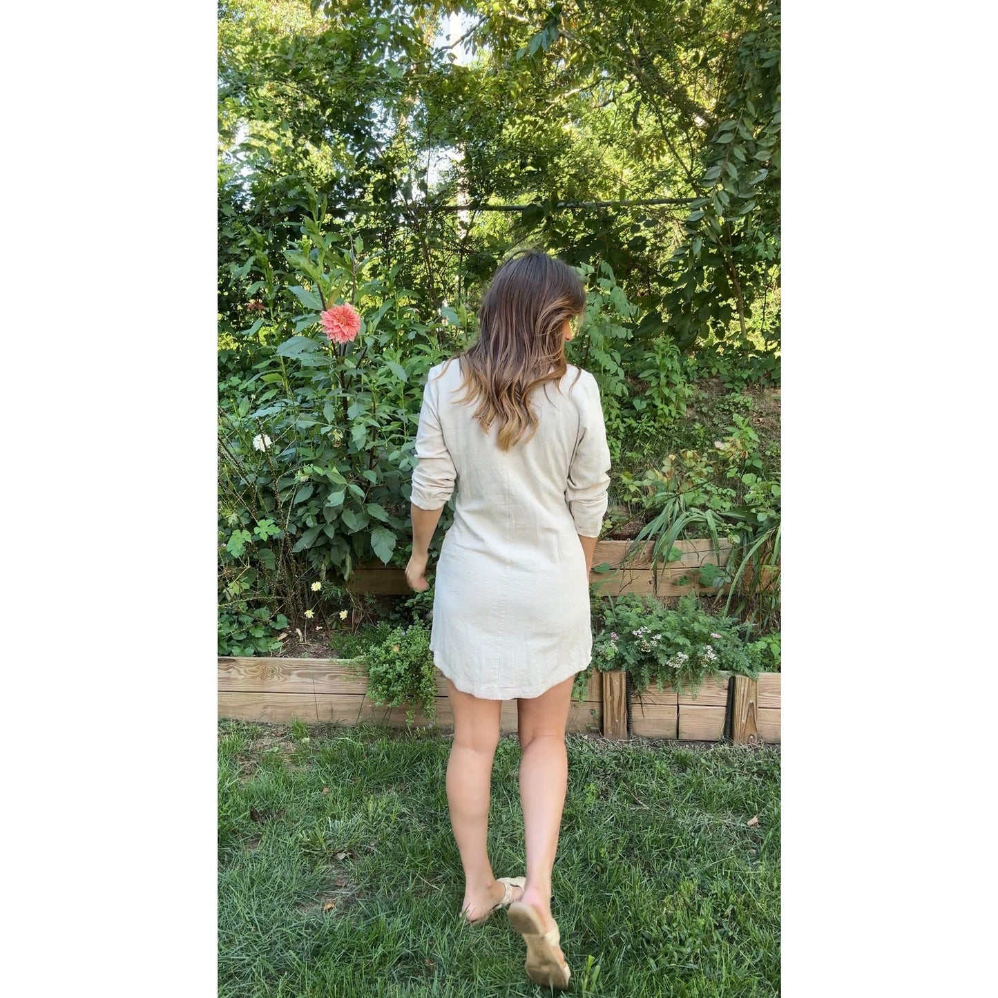 L’Academie Oat Linen-Blend Wrap Dress