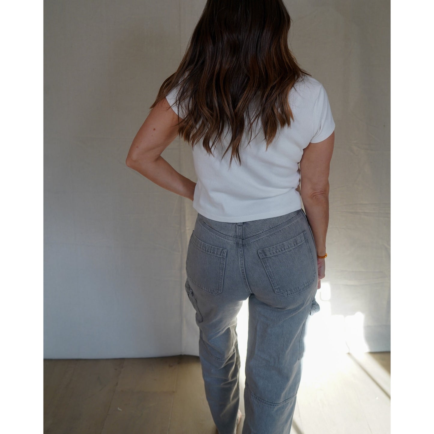 H&amp;M Washed Gray Cargo Pants – Faded Utility – Size 4