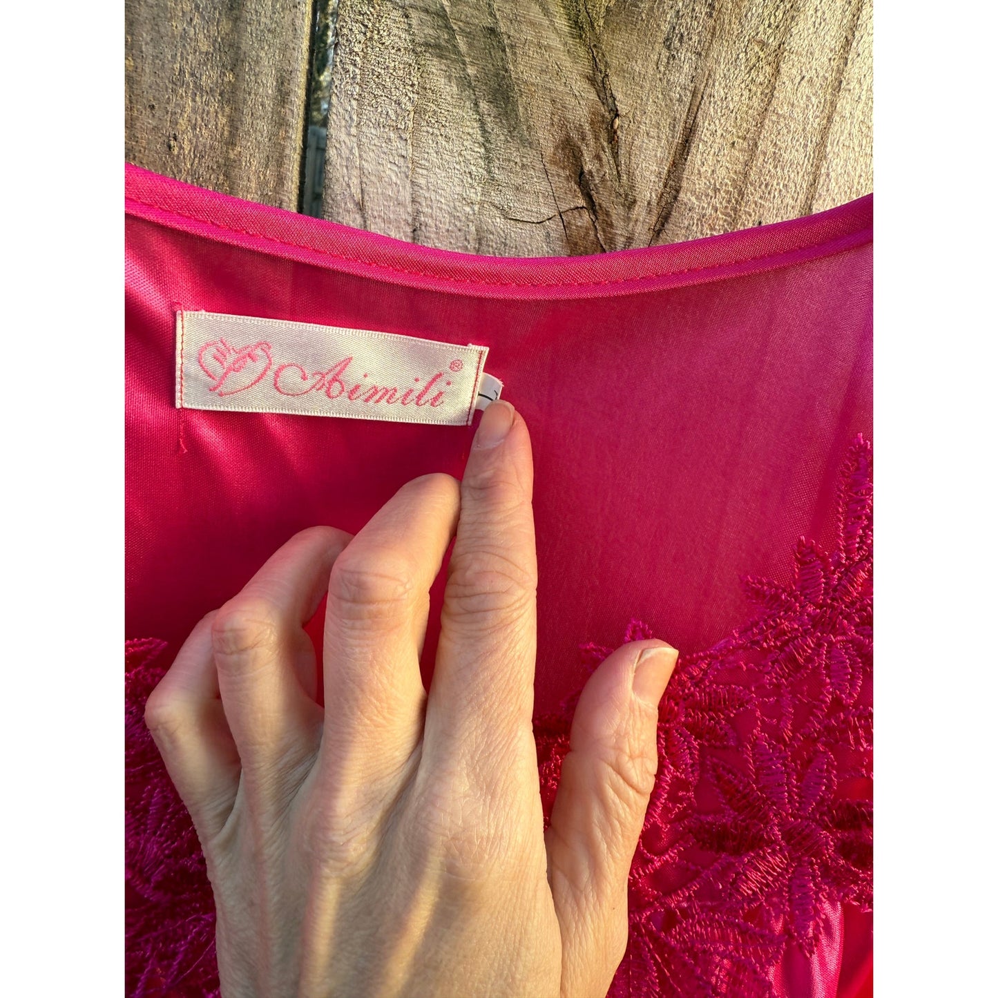 Vintage Hot Pink Lace Nightie Dress