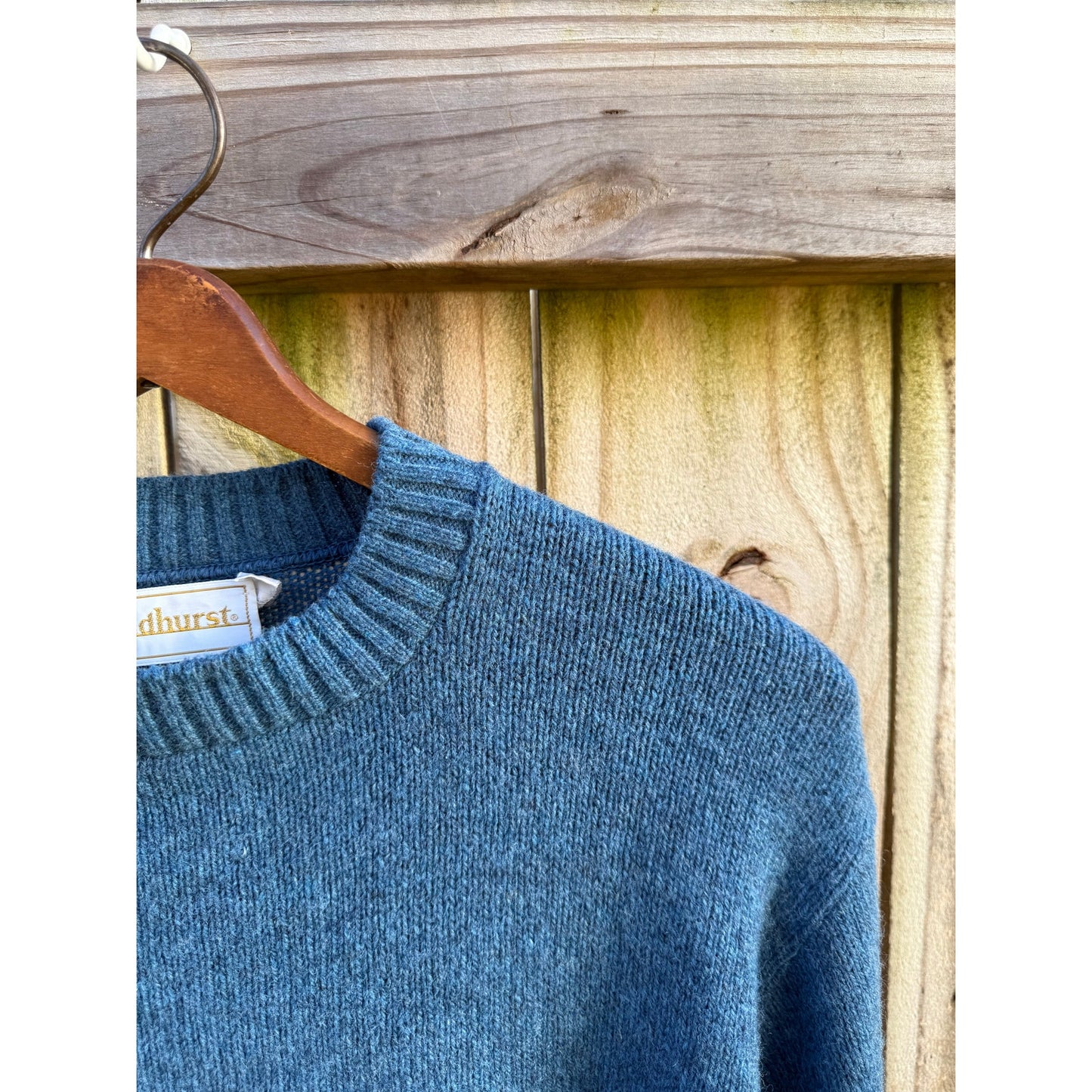 Andhurst Wool Blend Crewneck Sweater – Washed Blue – Size M (approx)