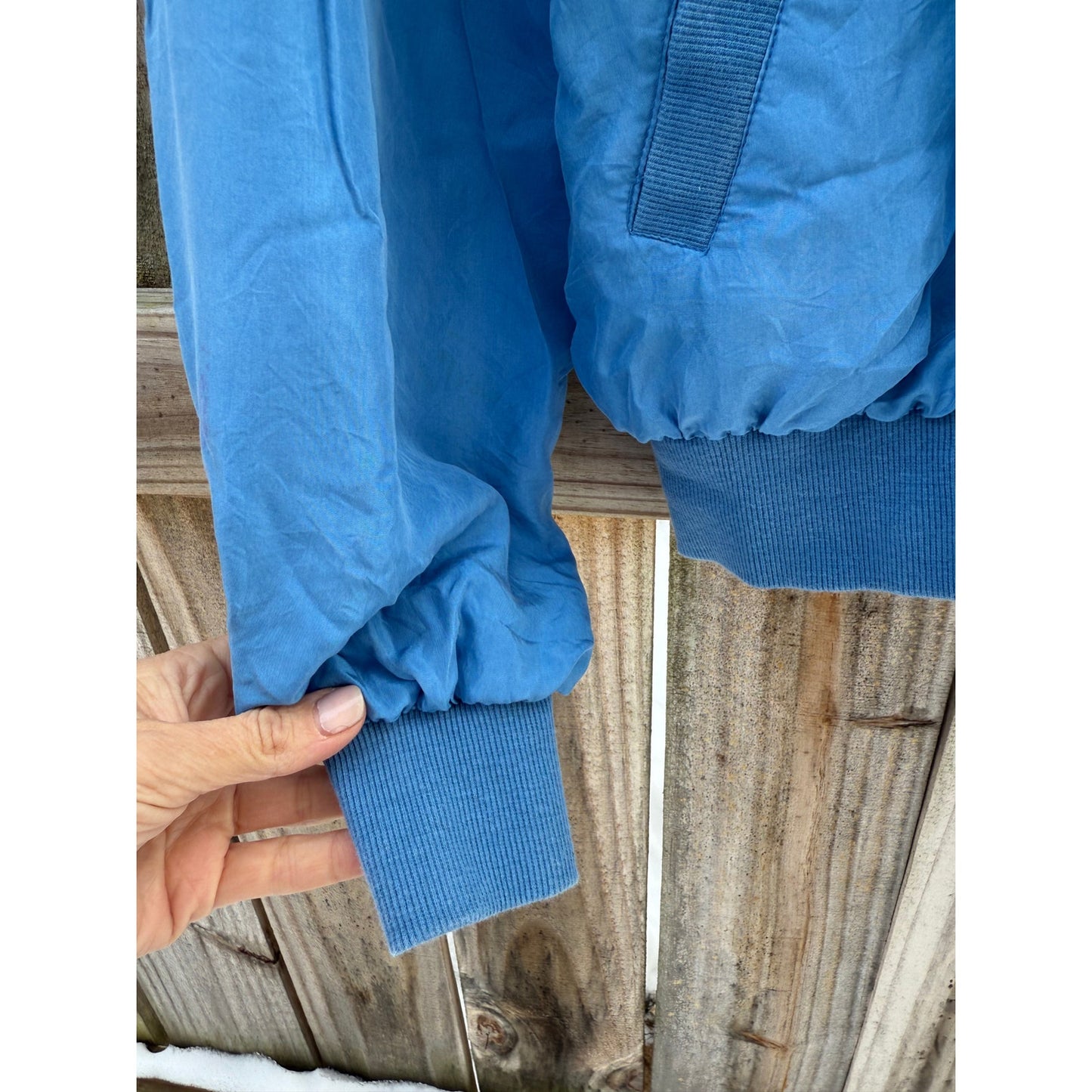 Vintage Silk Bomber Jacket – Electric Blue