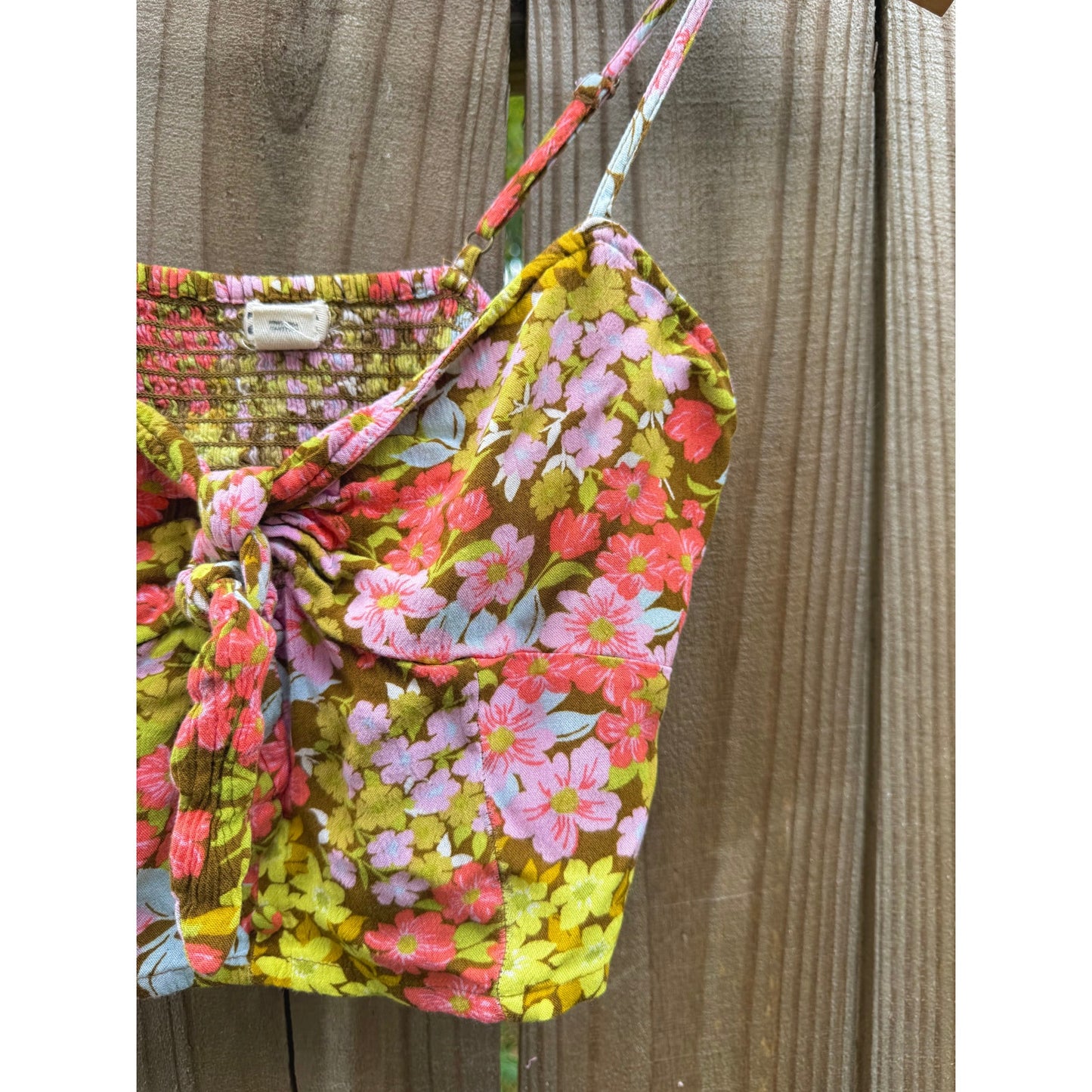 Billabong Floral Tie Front Crop Top