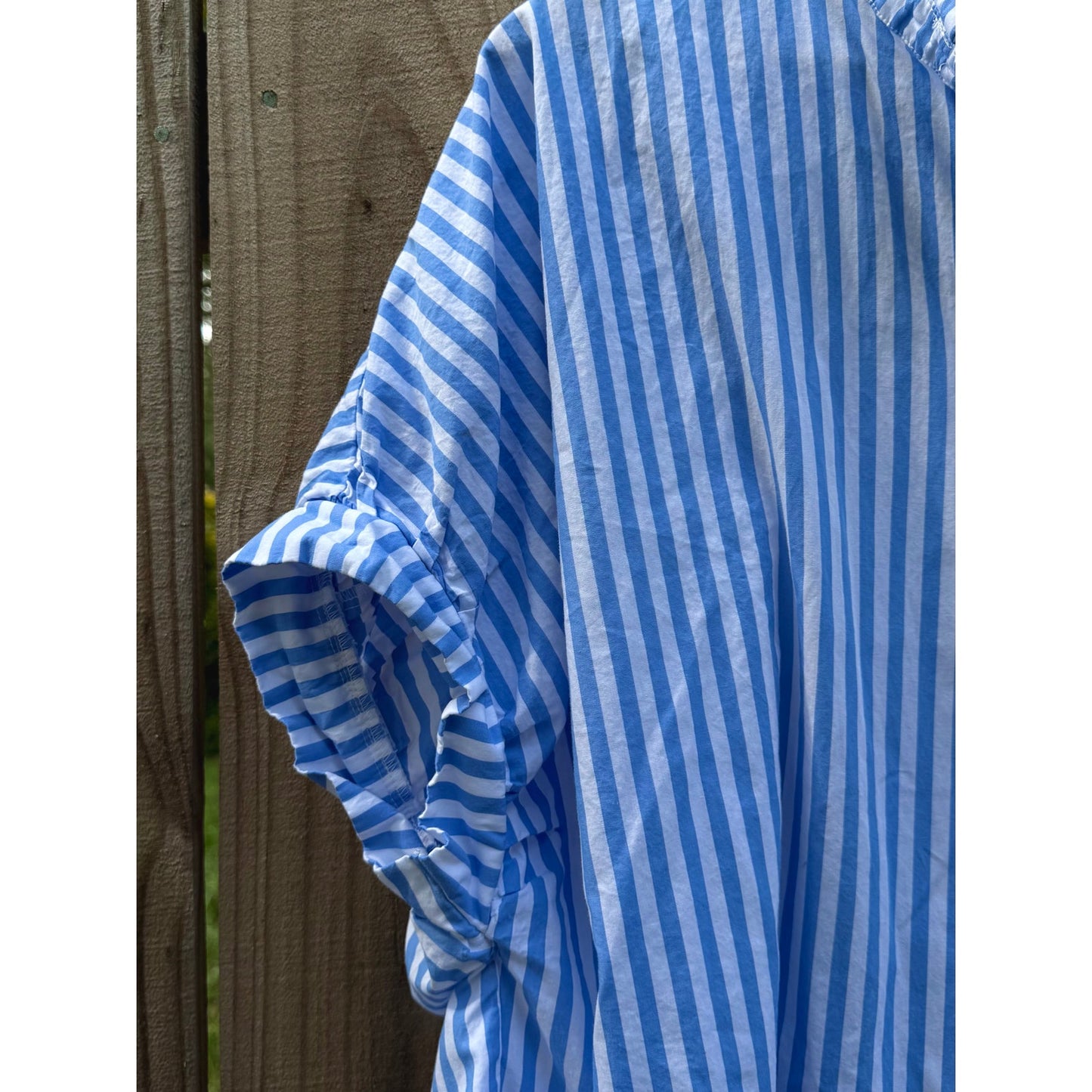 Vintage Blue + White Striped Button Down