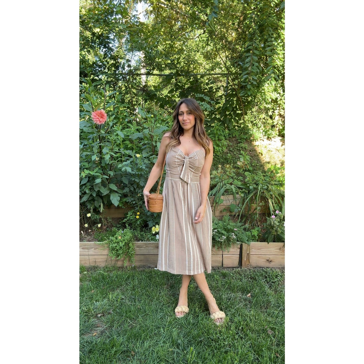 Saltwater Luxe Striped Tie-Front Midi Dress