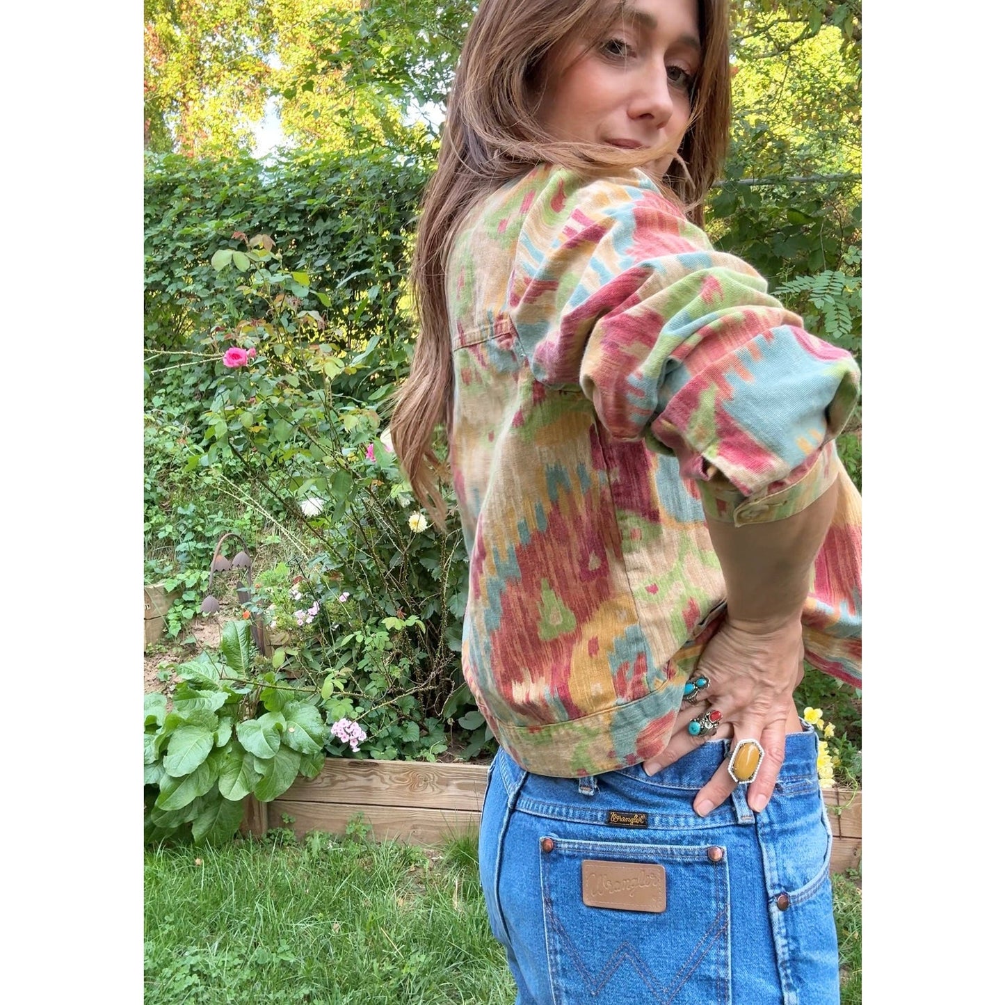 Vintage Wrangler Cropped Raw Edge Hem Straight Leg Jeans