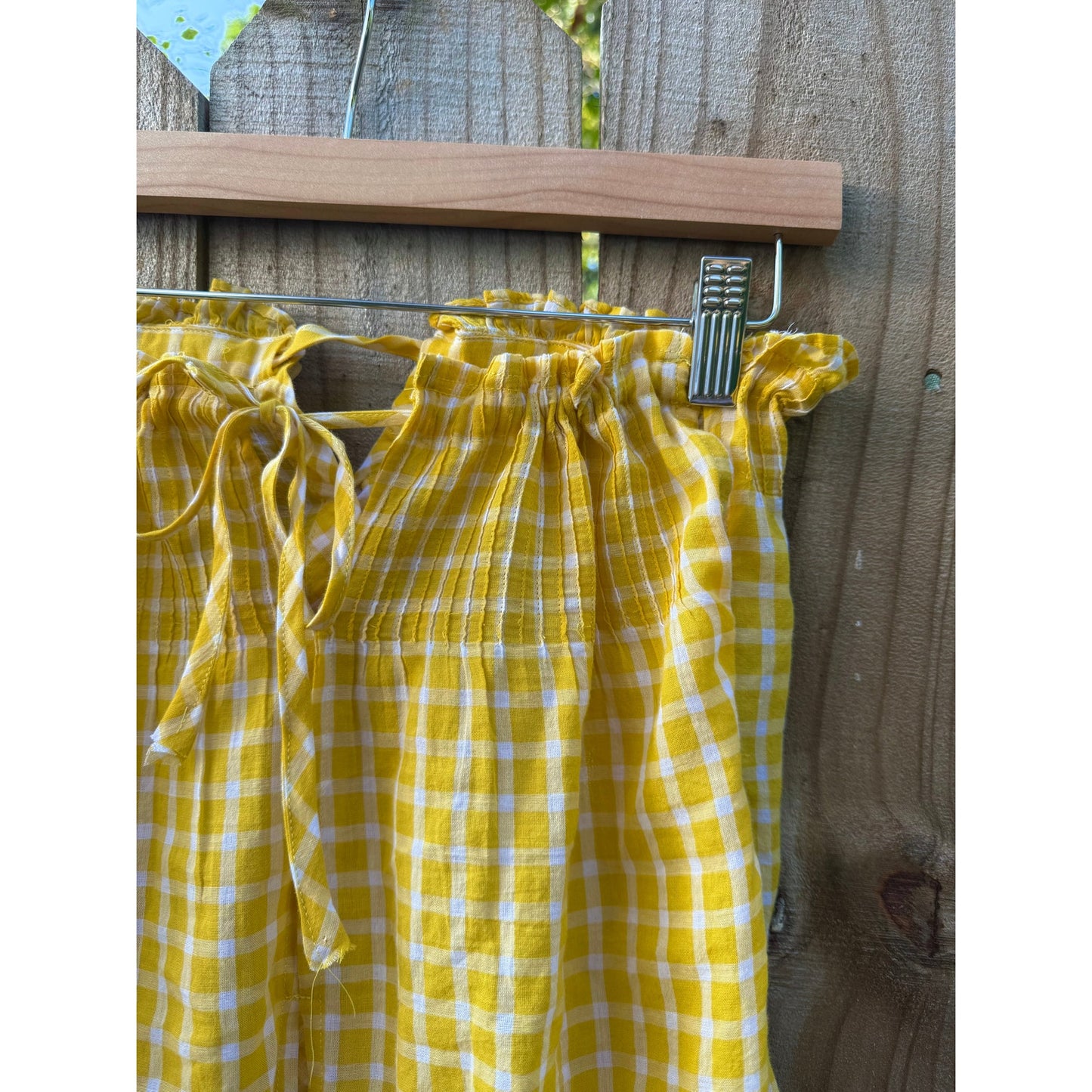 Sunny Yellow Gingham Crop Top – Pin-Tucked One of a Kind