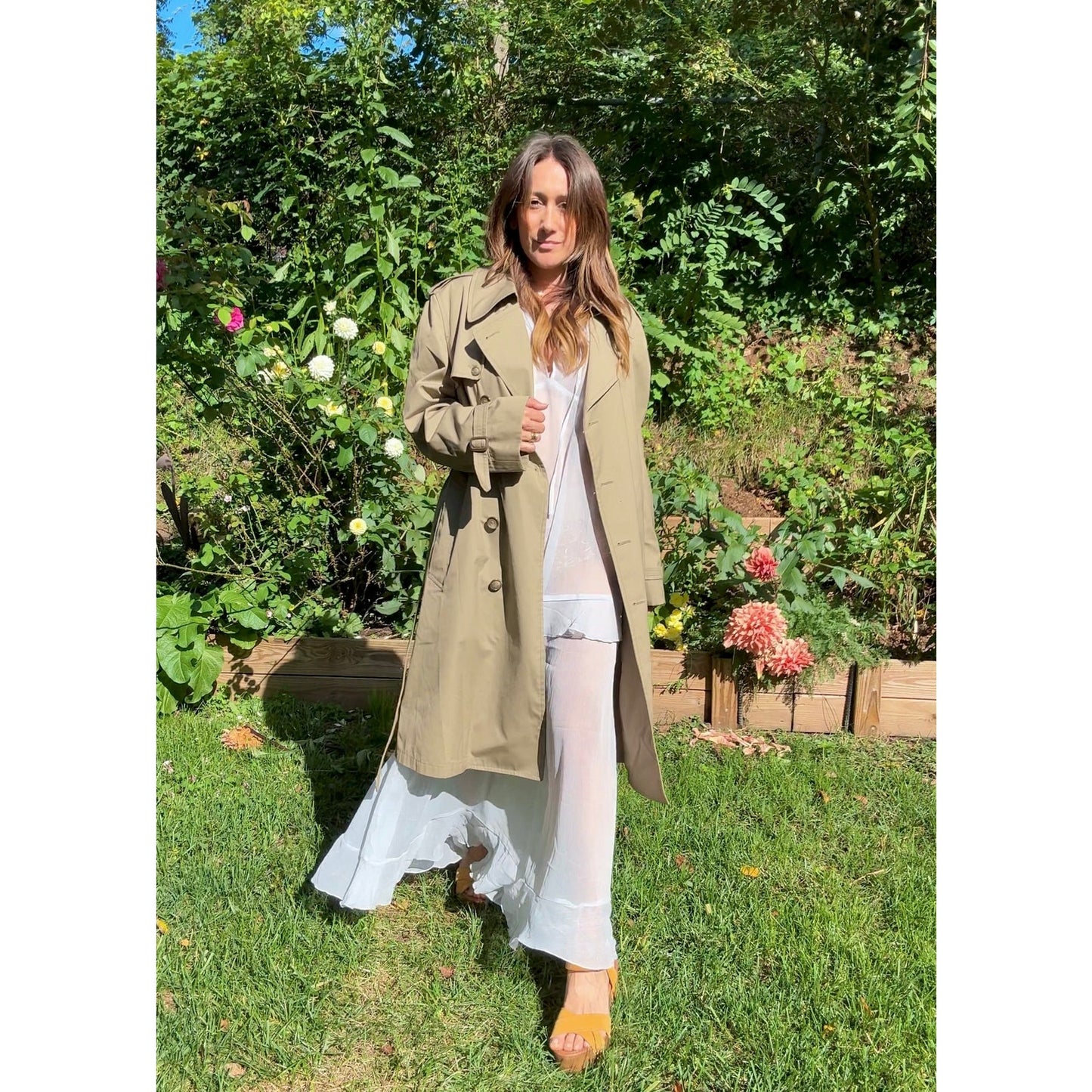 Vintage 90s London Fog Trench Coat - khaki
