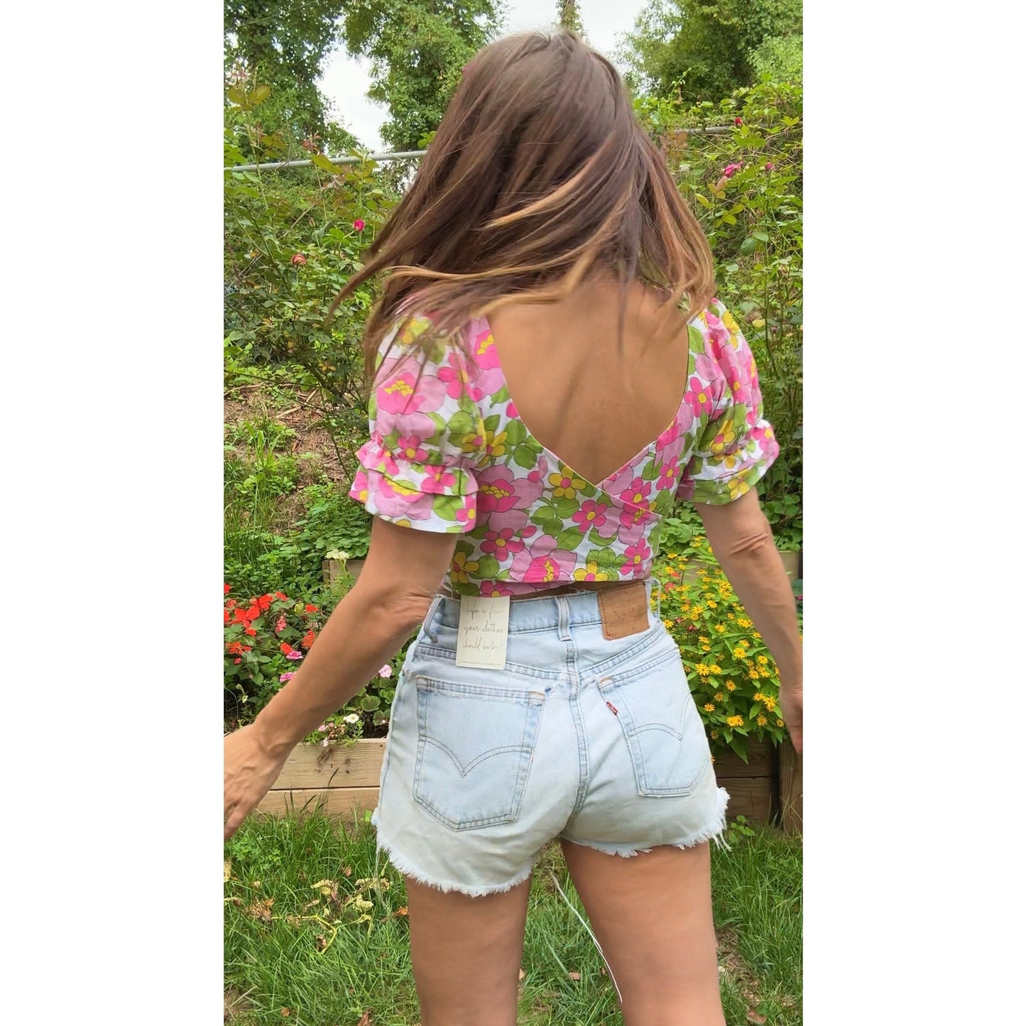 Floral Puff Sleeve Tie-Front Top – Show Me Your Mumu