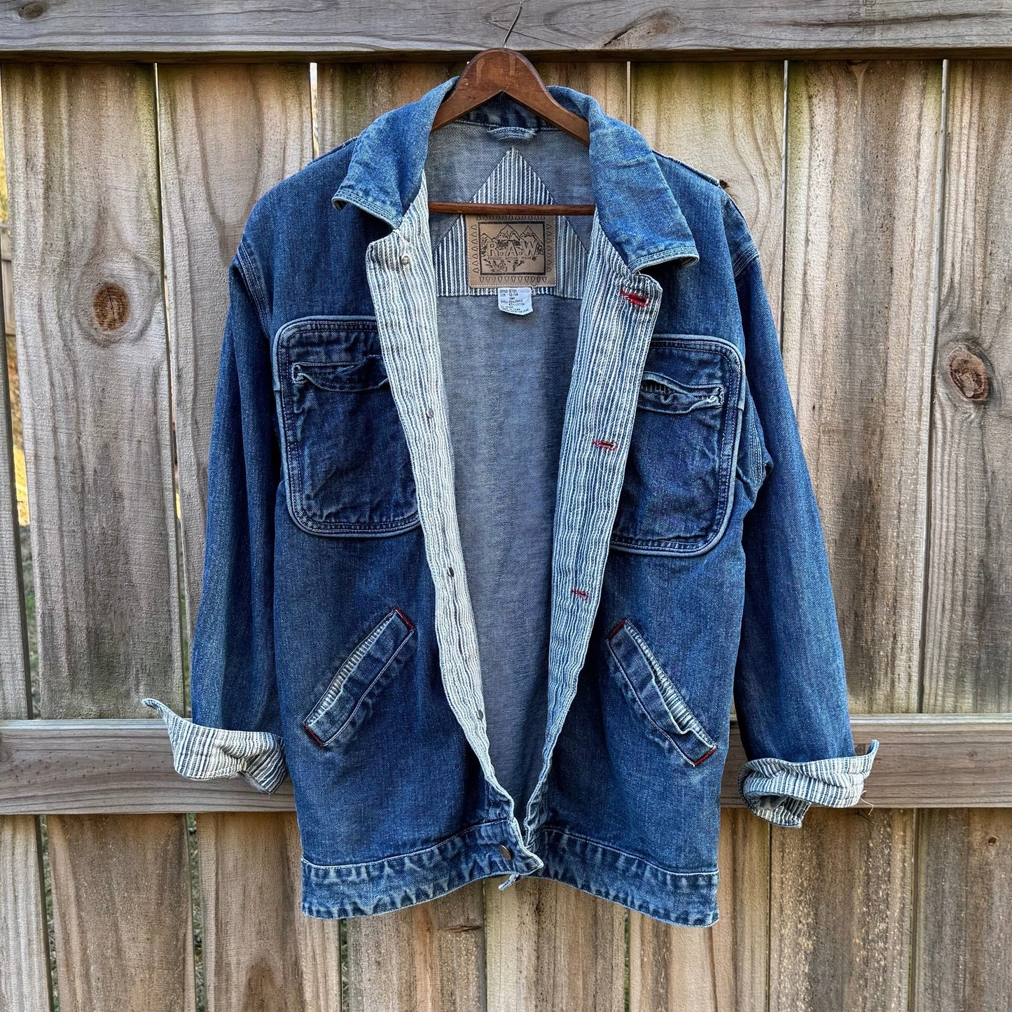 Vintage R.A.W. Denim Chore Jacket / Workwear Utility Coat