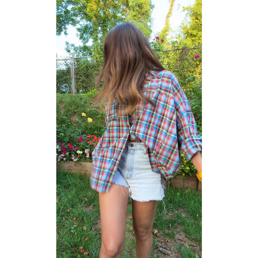 Oversized Plaid Button-Up