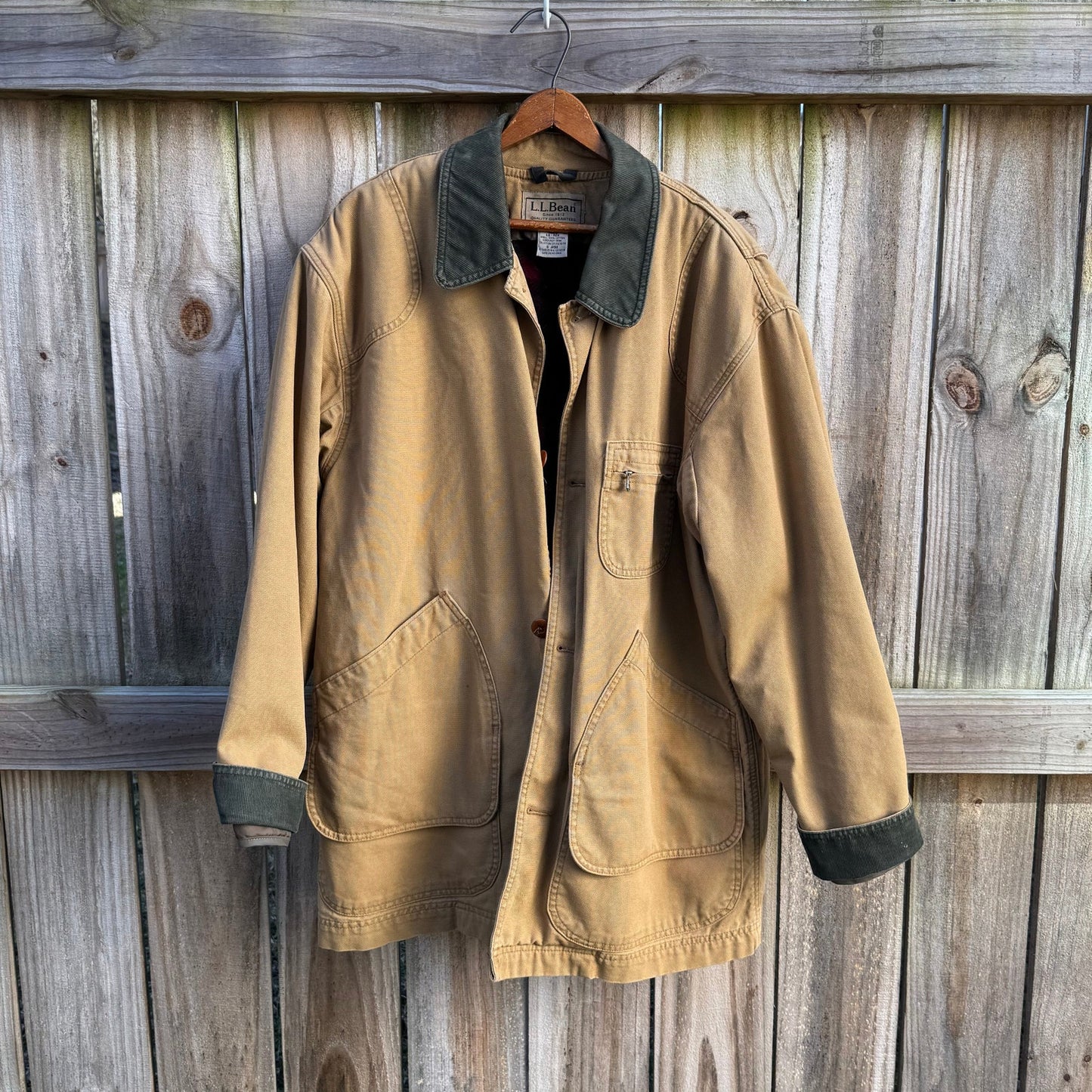 L.L.Bean Barn Coat / Canvas Chore Jacket / Corduroy Collar Workwear Jacket