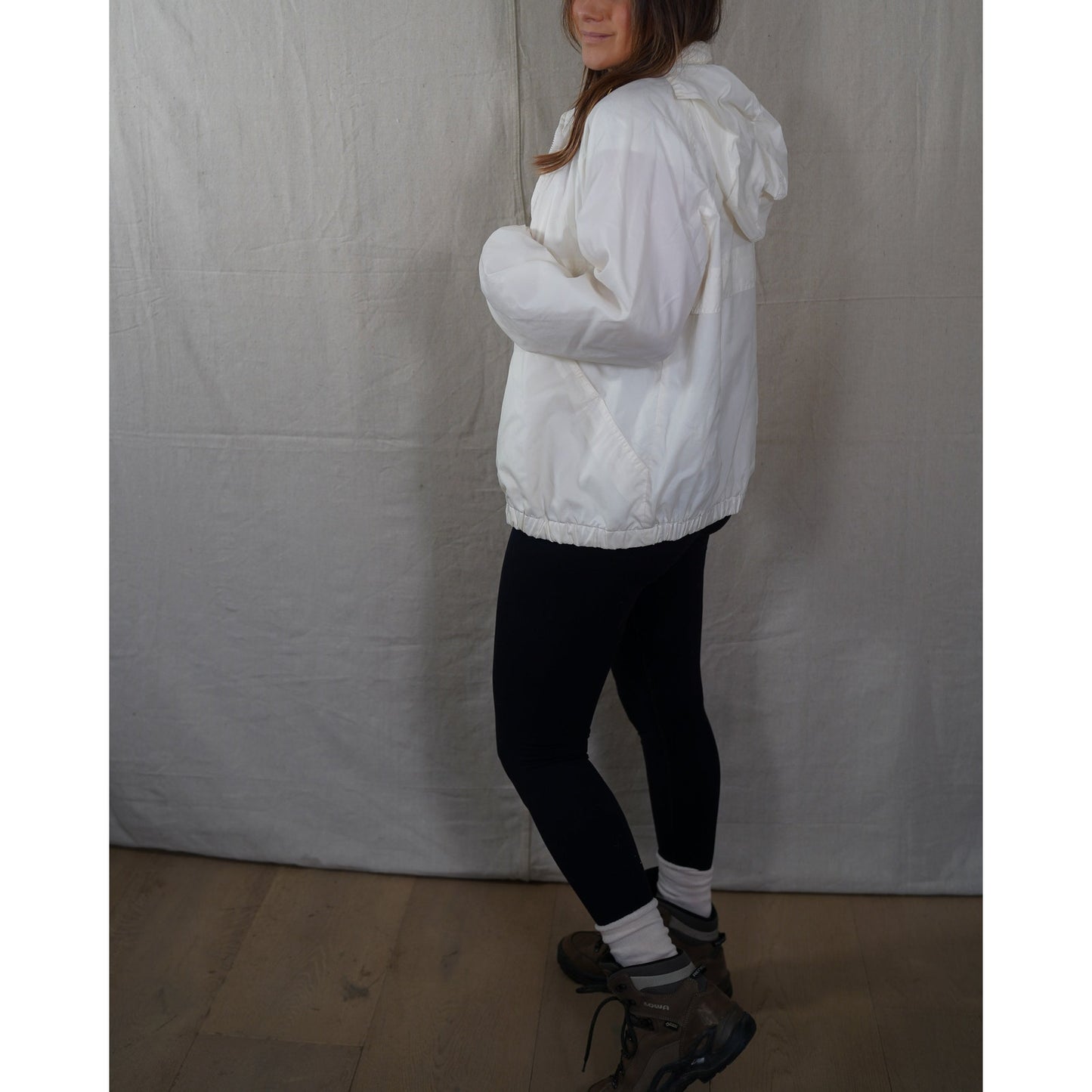 Vintage Sport Shell – Soft Ivory Windbreaker Jacket