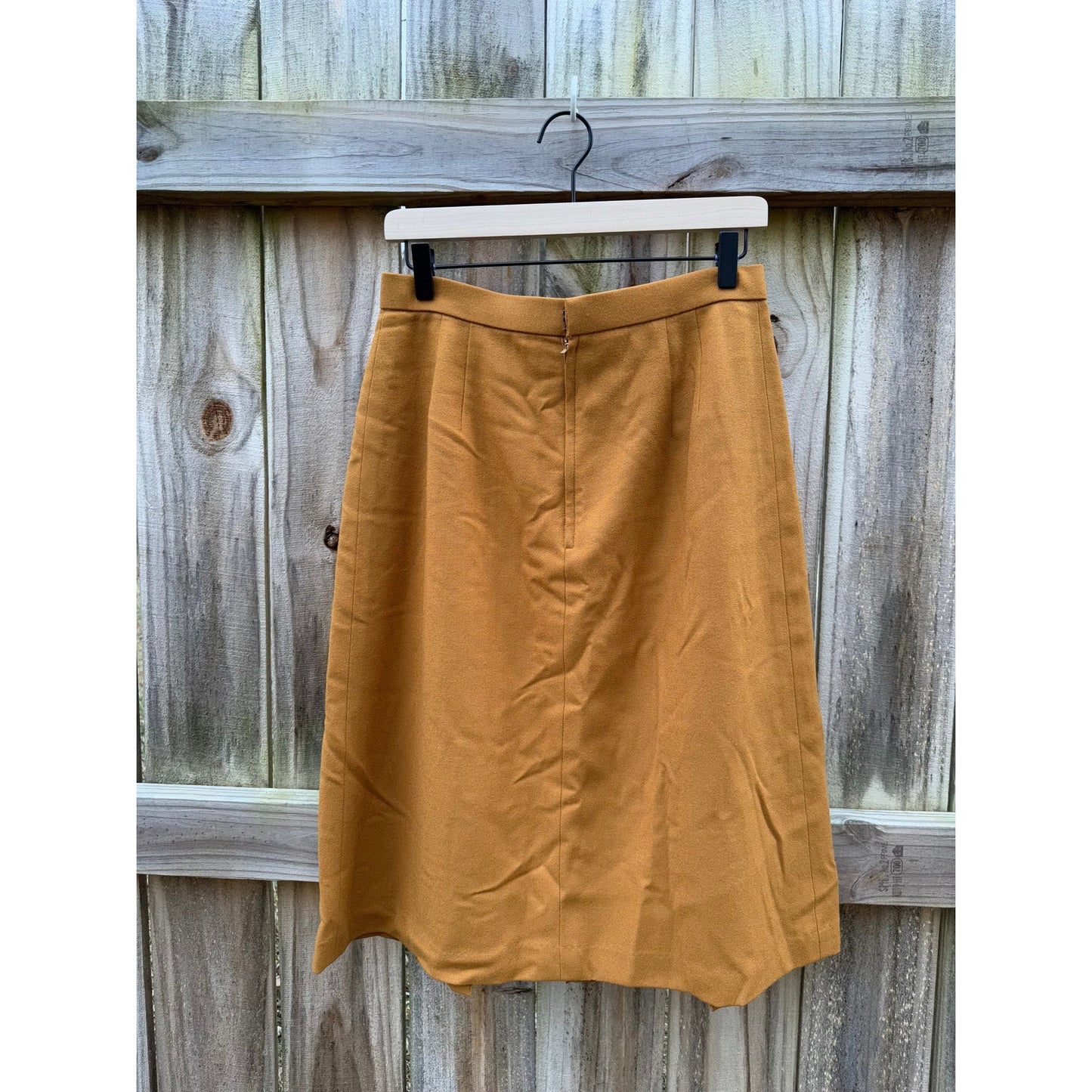 Mustard Pleated Midi Skirt | Tailored Front Pleat, Soft A-Line Shape
