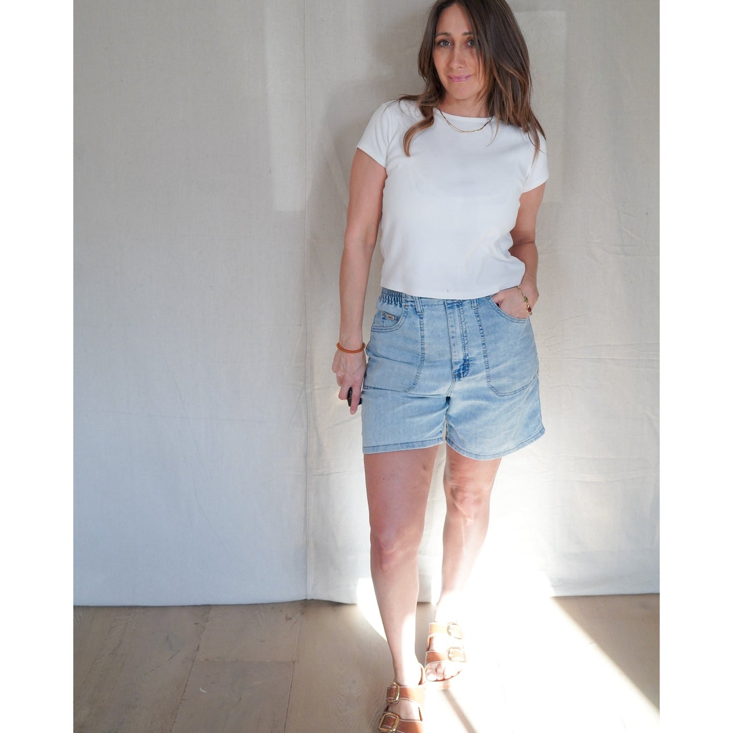 Lee High-Waist Elastic Back Denim Shorts