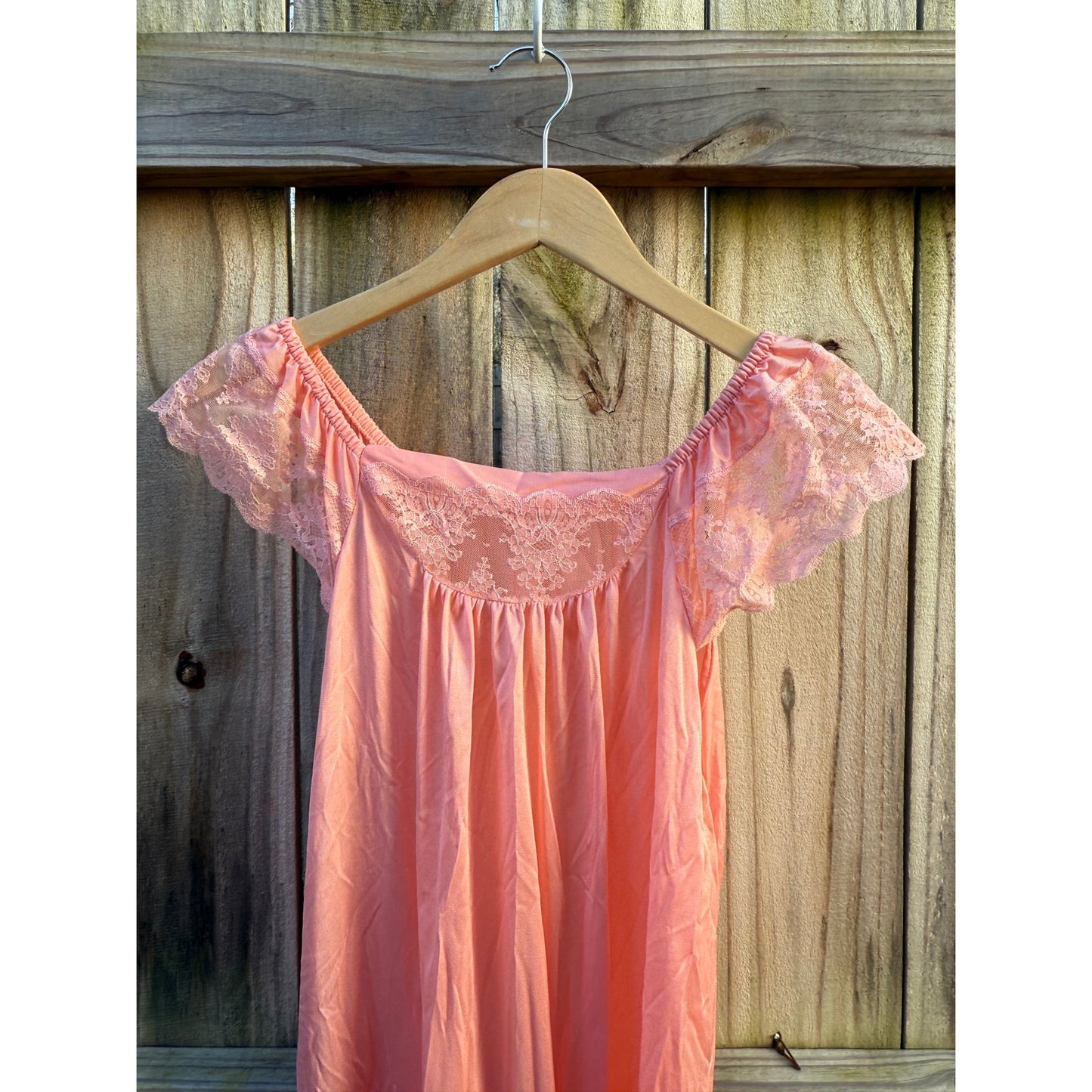 Vintage Blush Pink Lace Nightgown Dress – Sweetheart Valentine Slip