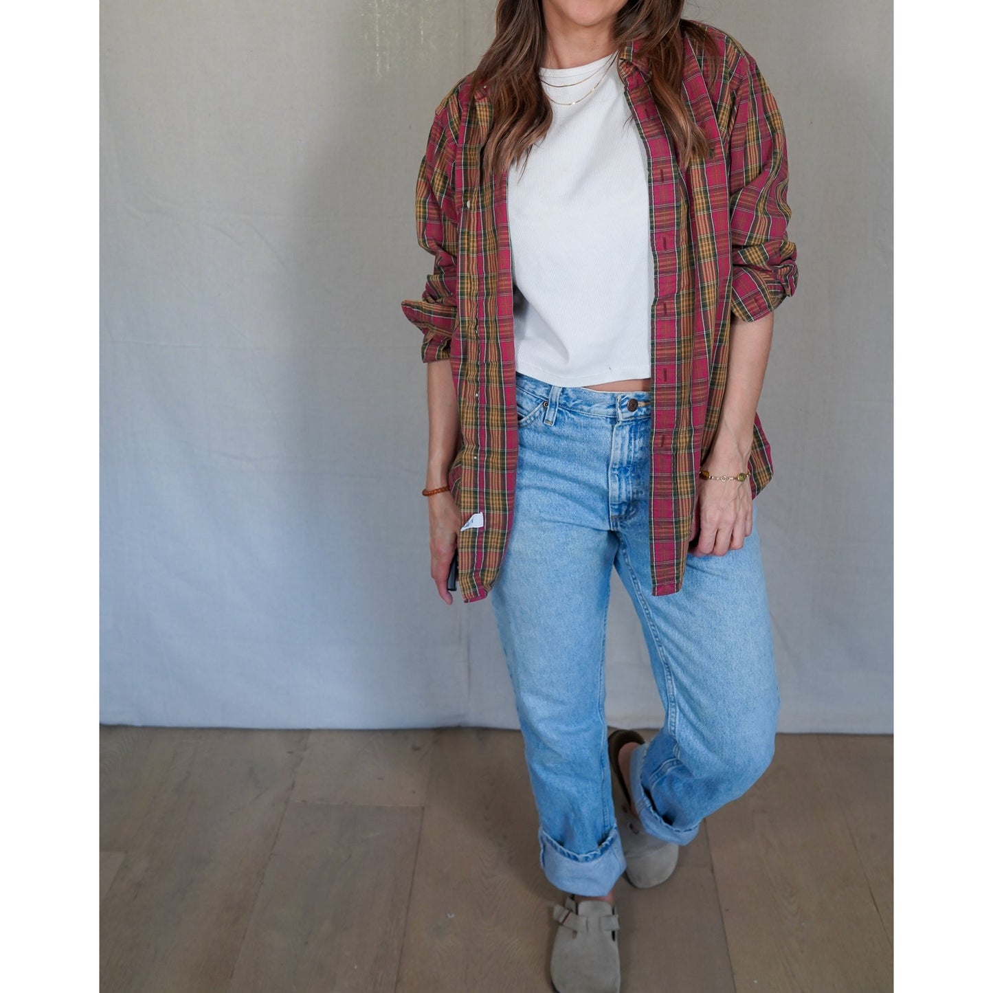 Ralph Lauren Plaid Button Down Shirt / Classic Fit / Red Green Tartan / Vintage Prep