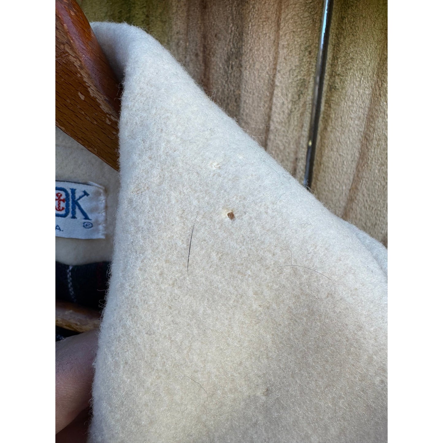 Vintage J.G. Hook Wool Duffle Coat Cream – Toggle Coat, Plaid Lined, Oversized Minimal, USA Made