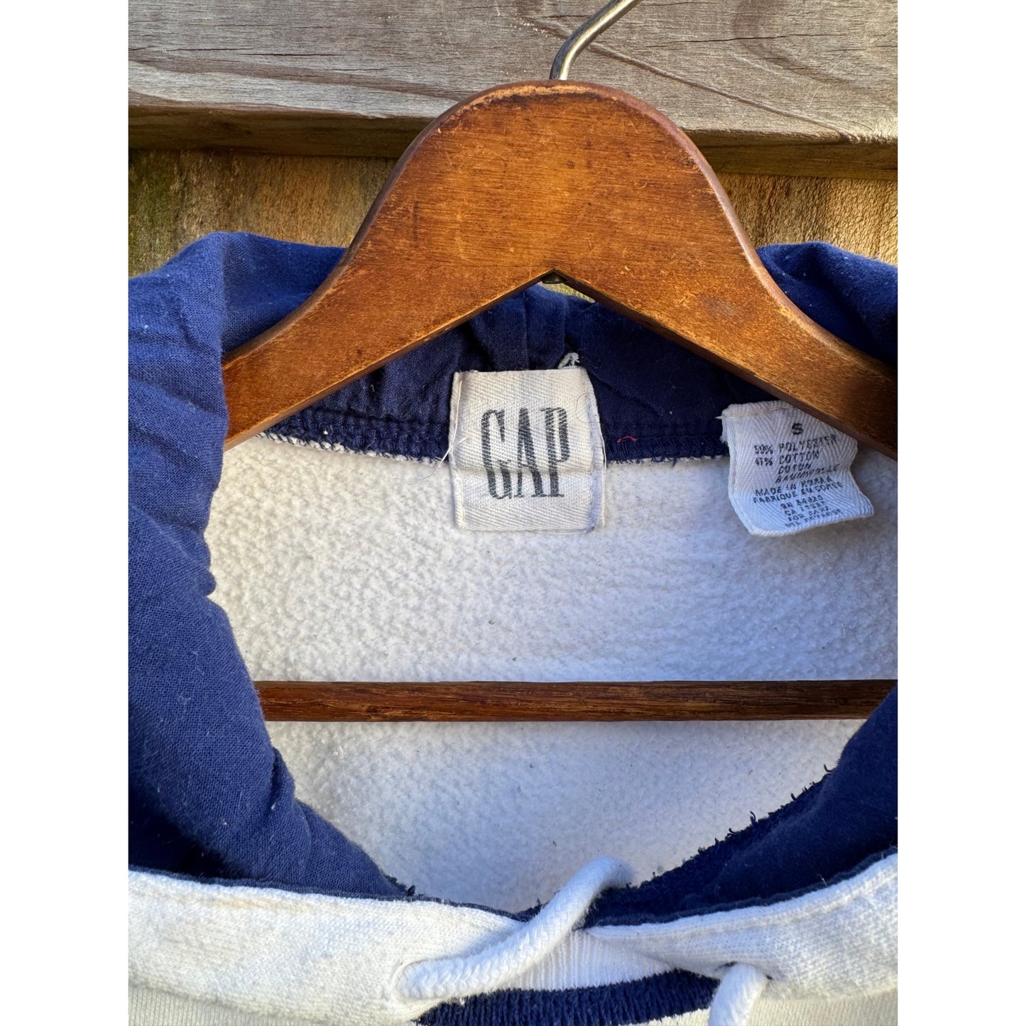 Vintage GAP Nautical Hoodie / Sailboat Graphic Sweatshirt / Fleece Lined Pullover
